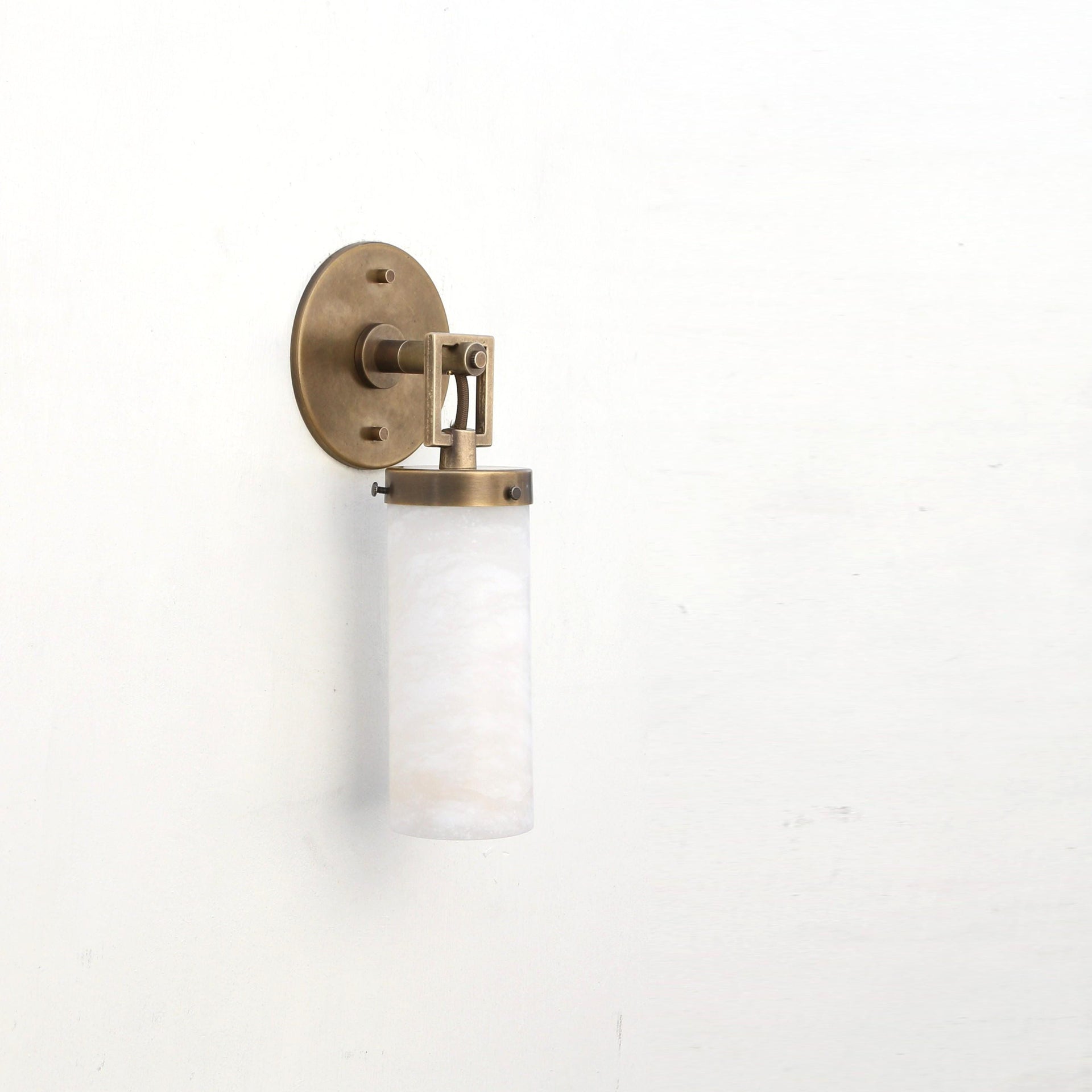 Brass Wall Sconce light with alabaster shade, Modern brass light, Wall sconce light, Minimal Sconce Light, UL listed No.0823