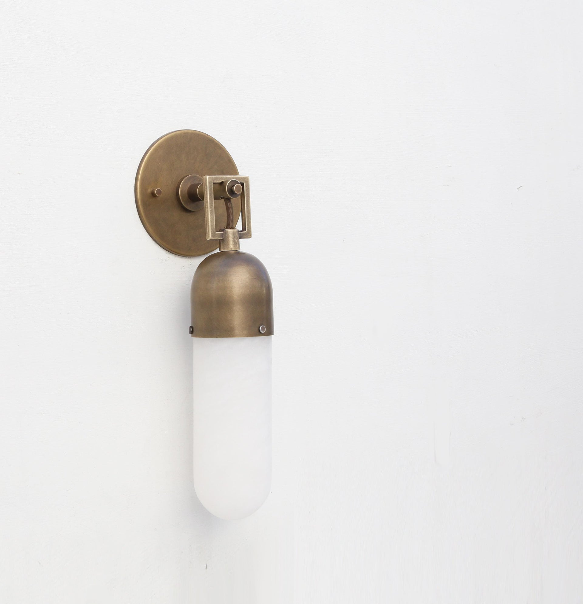Brass Wall Sconce light with alabaster shade, Modern brass light, Wall sconce light, Minimal Sconce Light, UL Listed No.0856