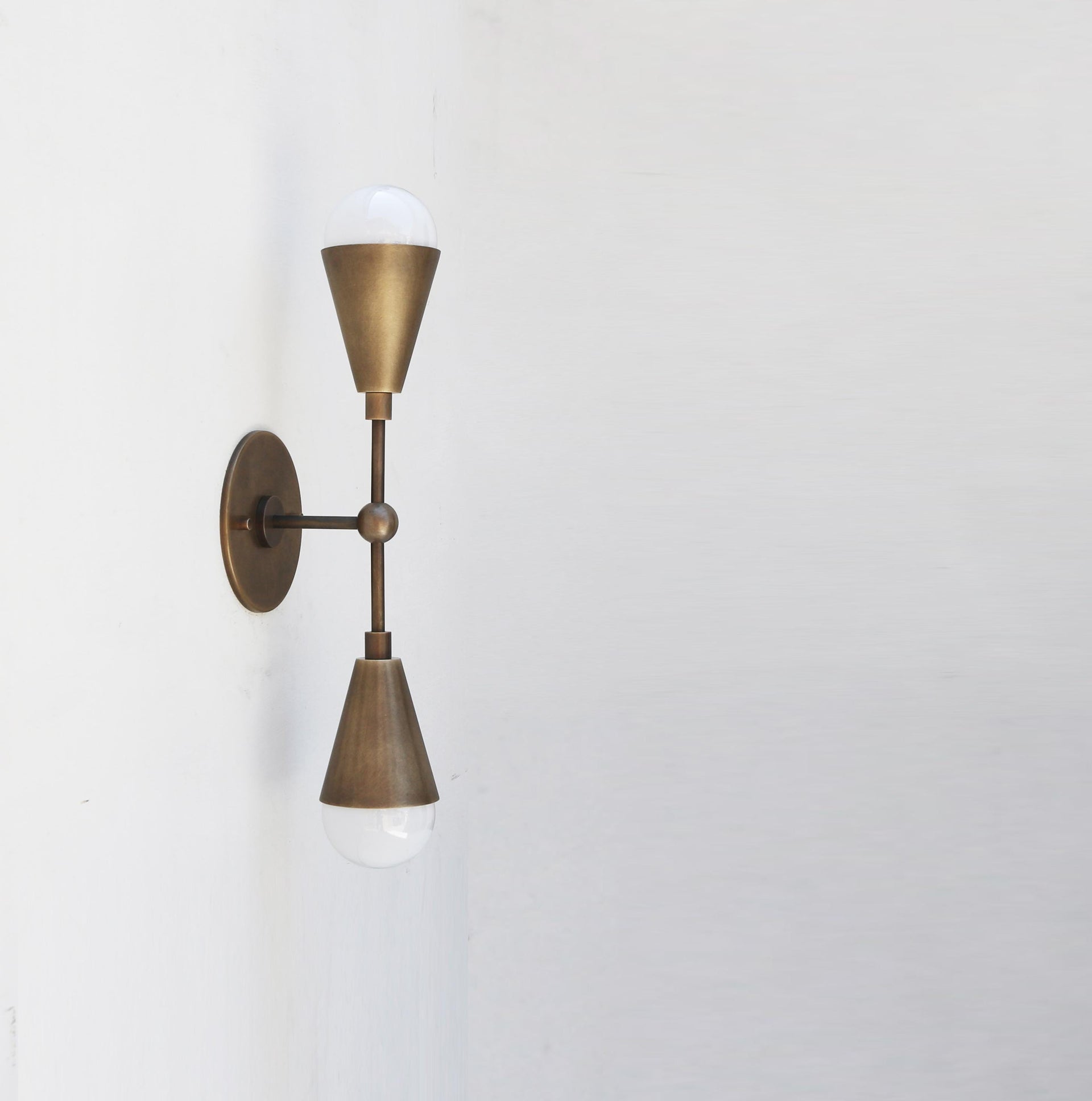 Brass Wall Sconce light, Bathroom vanity light, Wall sconce light, Double-shade wall sconce Light, UL Listed No.0850
