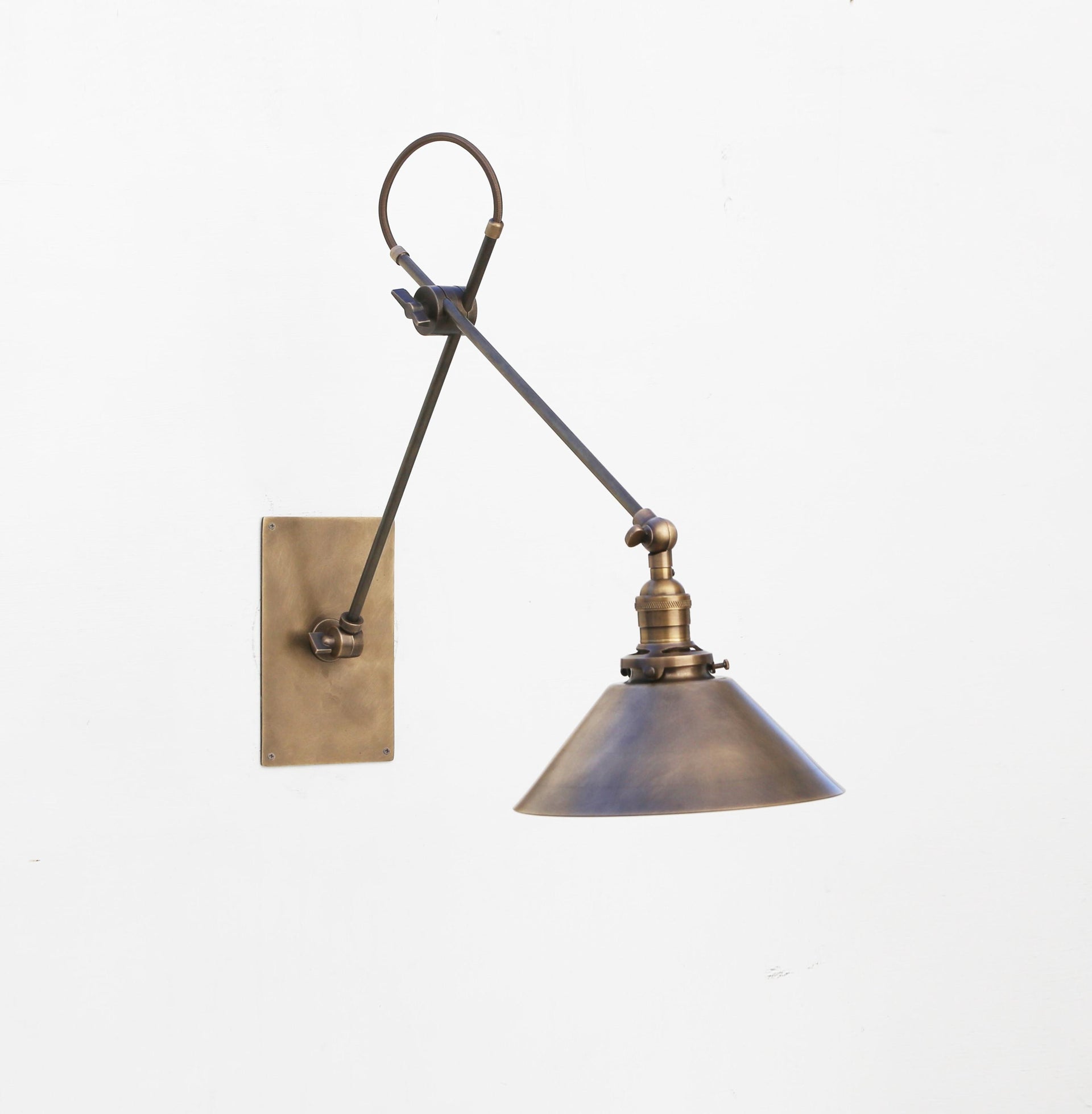 Adjustable Brass Wall Sconce Light: Industrial Swivel Lamp, UL Listed No. No.0381