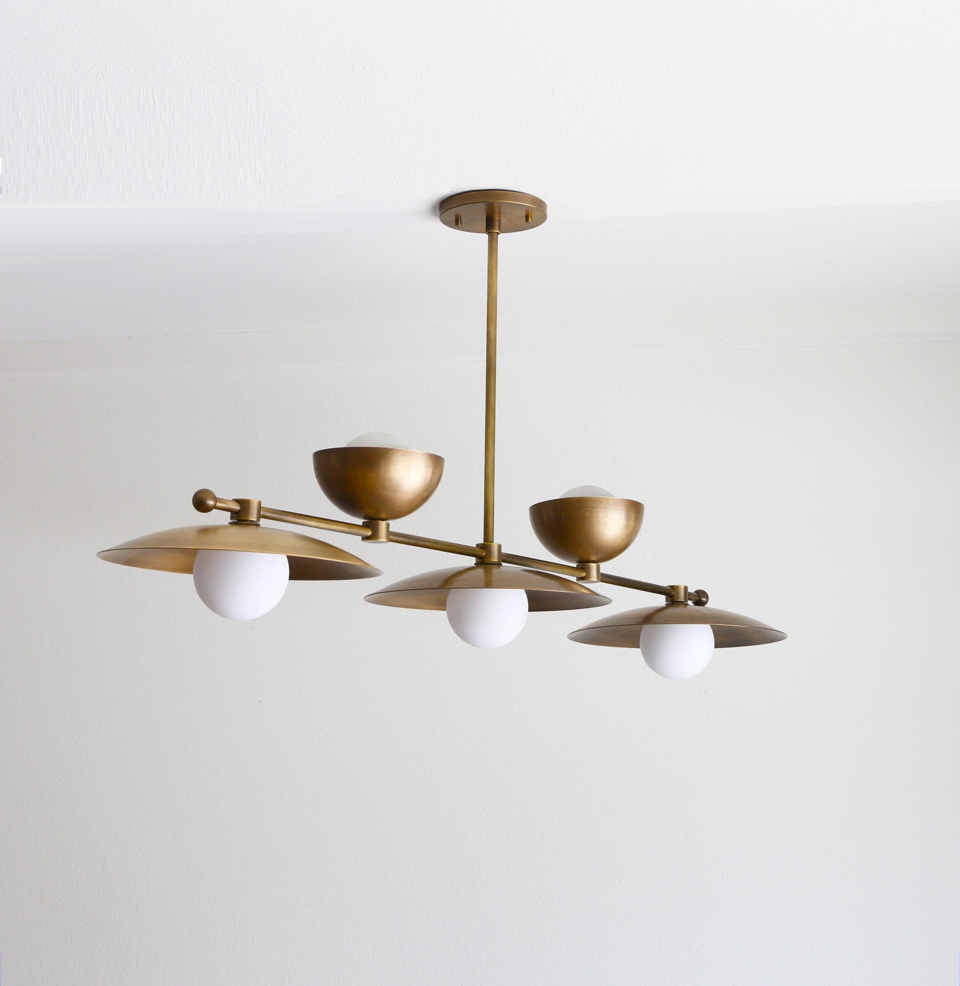 Chandelier,  Brass Chandelier, Modern Brass Chandelier with brass Shade, UL Listed, No.0339