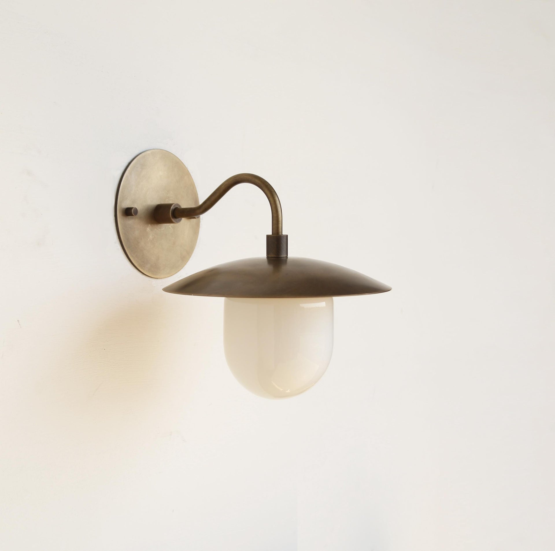 Solid Brass Wall Sconce light with brass shade - Minimal Sconce Light - UL Listed No. LM2 No.0010