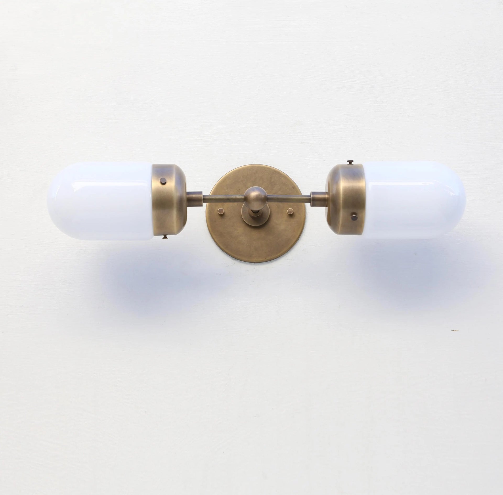 Double-shade Brass Wall Sconce light, Bathroom vanity light, Wall sconce light, Double-shade wall sconce Light, UL Listed No.0828