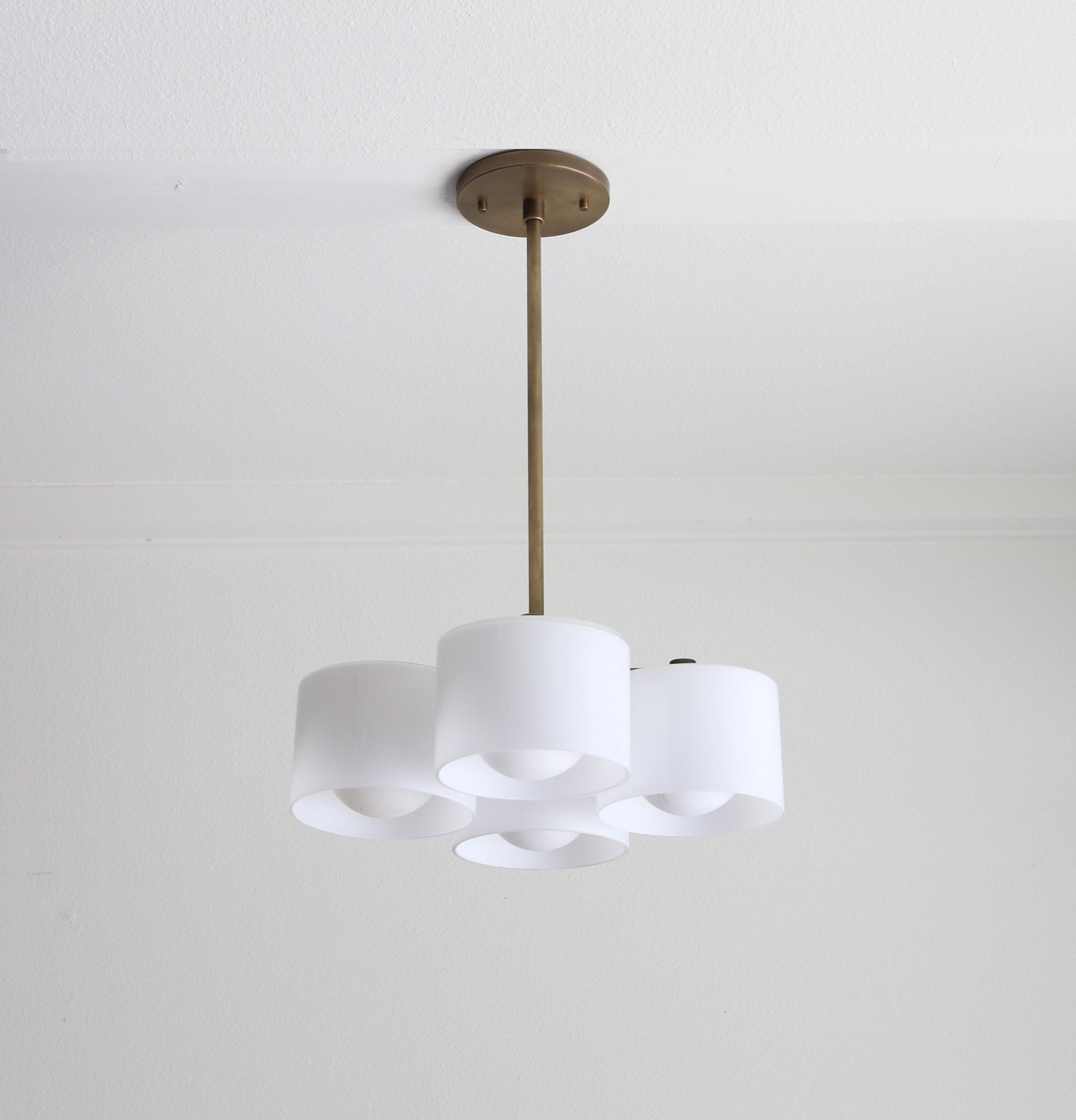 Chandelier,  Brass Chandelier, Modern Brass Chandelier with  Glass Shade. UL Listed, No.0344