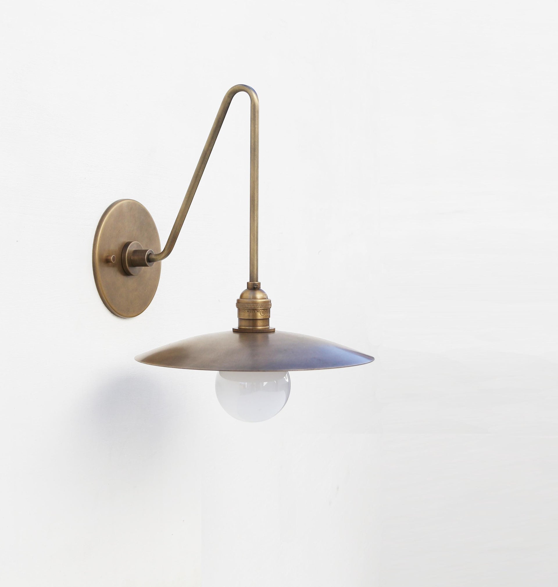 Wall Sconce light, Bathroom vanity Light, Modern brass light with 10" brass shade, UL listed, No.3022
