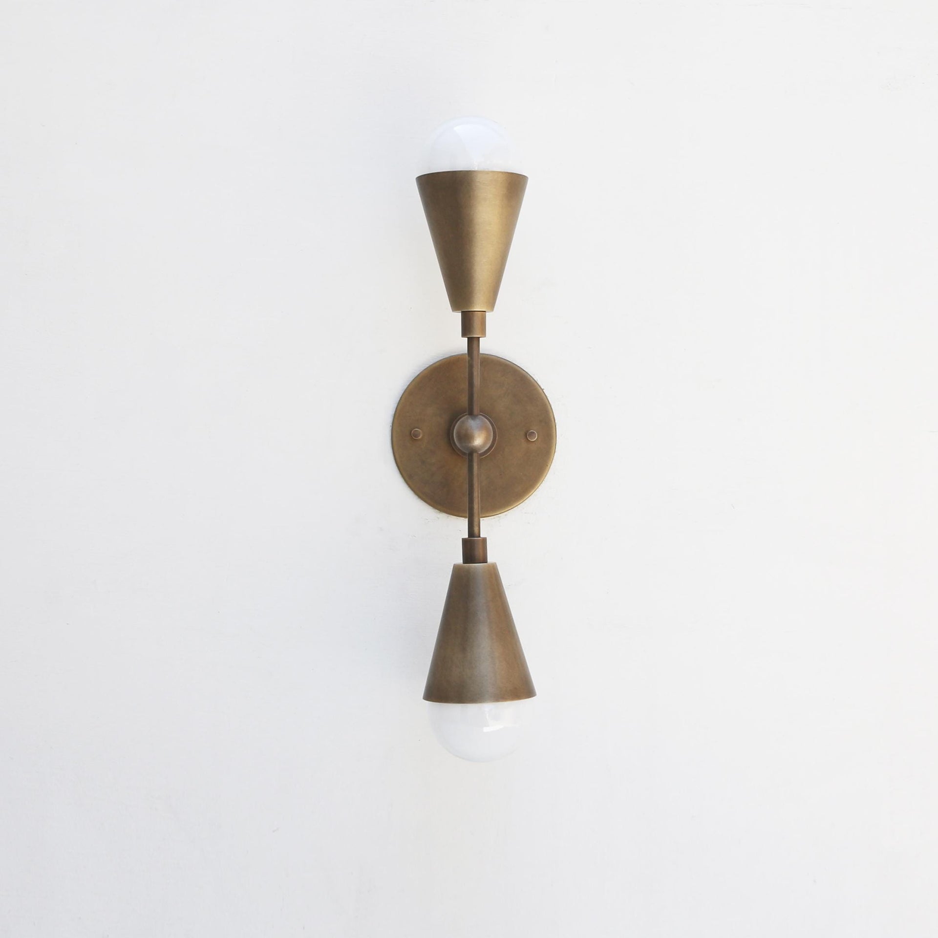 Brass Wall Sconce light, Bathroom vanity light, Wall sconce light, Double-shade wall sconce Light, UL Listed No.0850