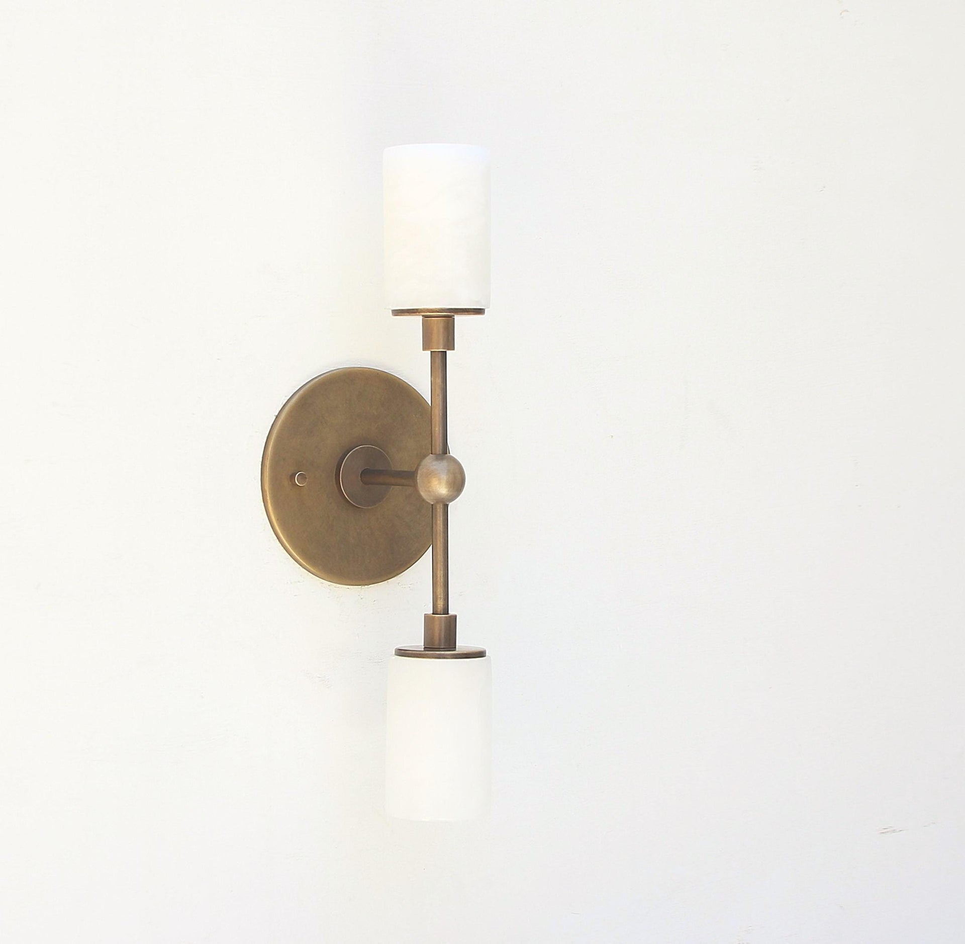 Bathroom vanity Light, Modern brass light, Wall sconce light with alabaster shades, UL Listed No.0849