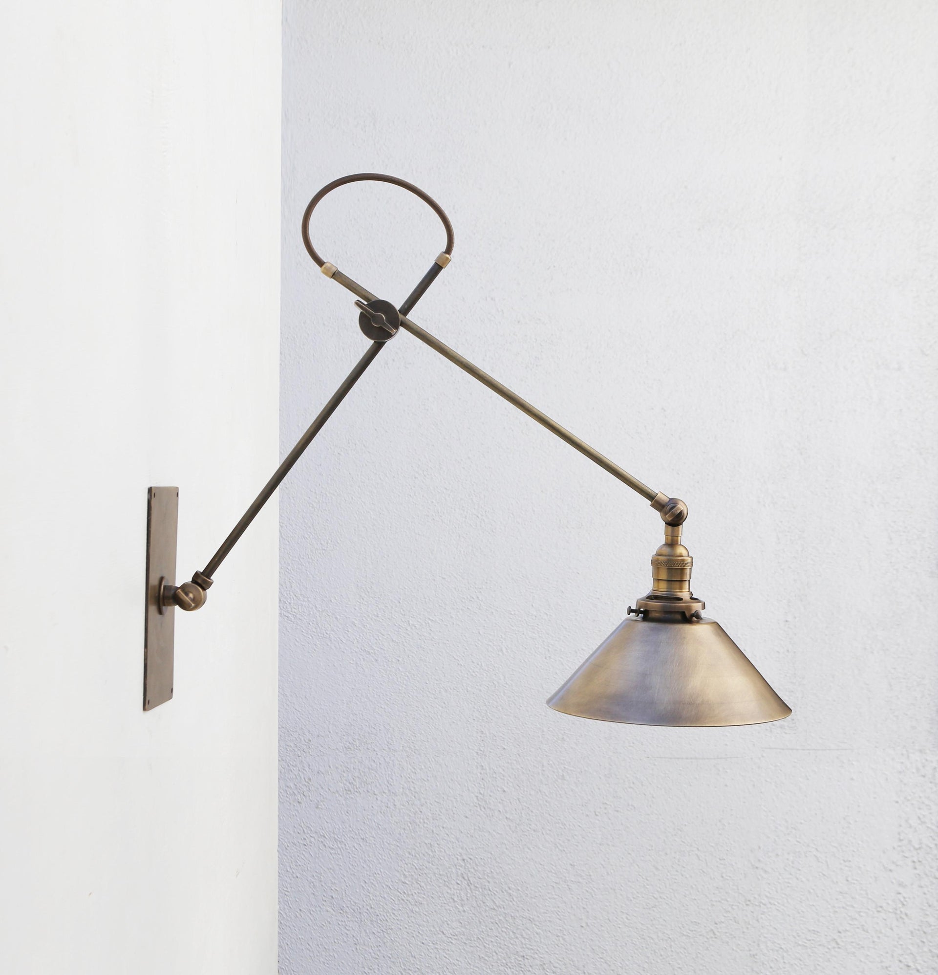 Adjustable Brass Wall Sconce Light: Industrial Swivel Lamp, UL Listed No. No.0381