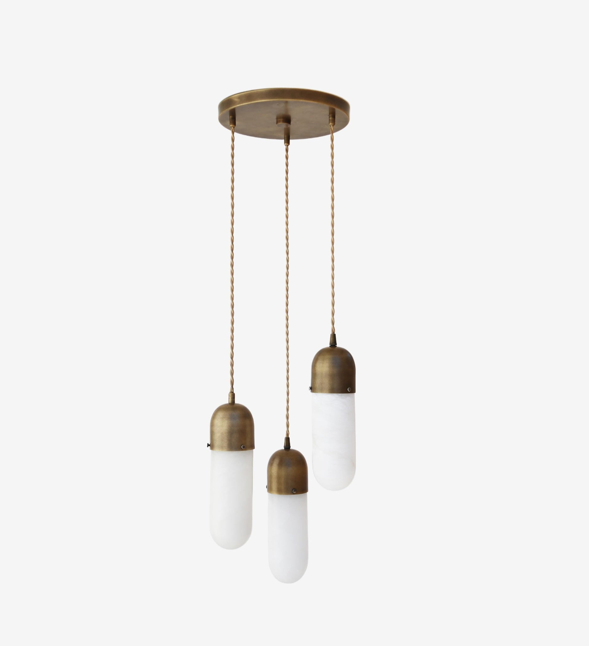 Brass pendant light with Alabaster Shades, Modern pendant lights, UL Listed No.0349