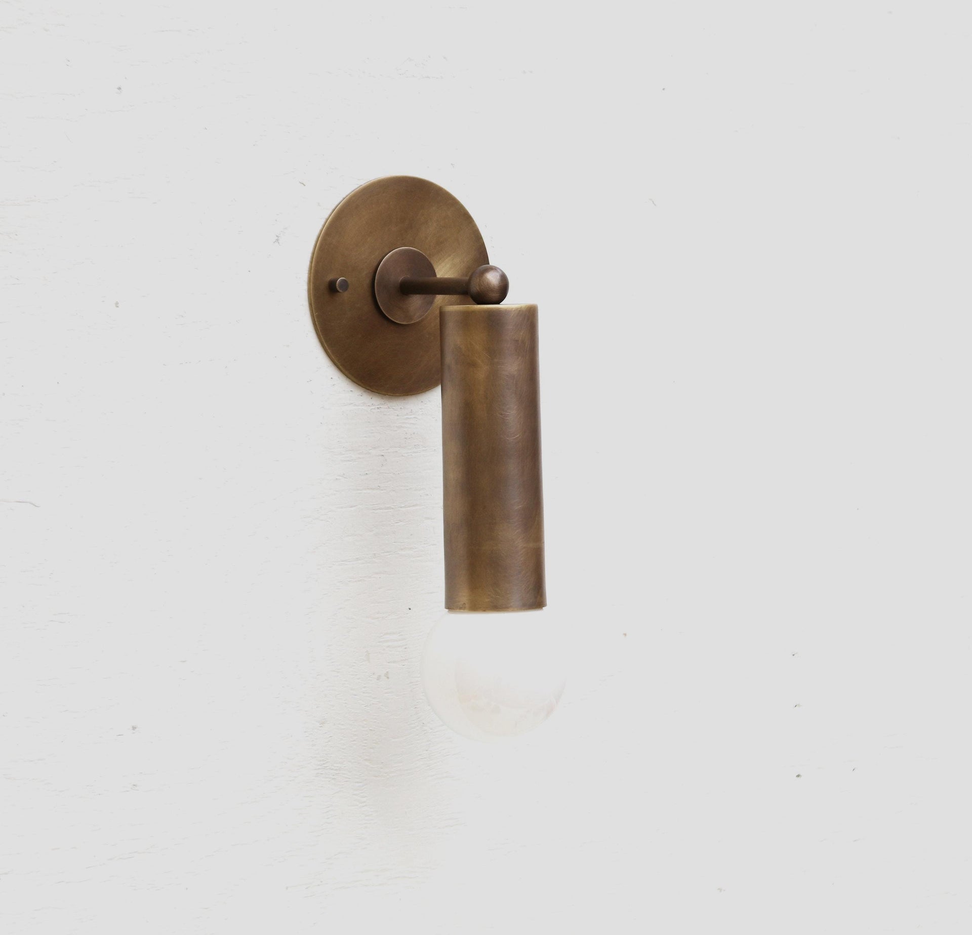 Brass Wall Sconce light, Minimal Sconce Light, E-26, Dab, UL Listed No.0499