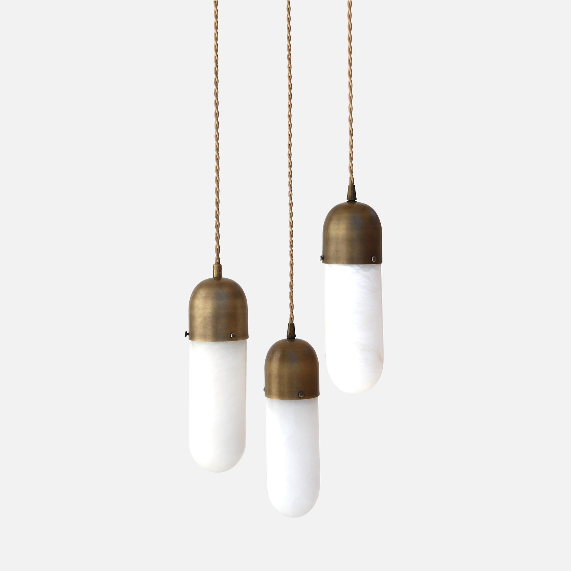 Brass pendant light with Alabaster Shades, Modern pendant lights, UL Listed No.0349