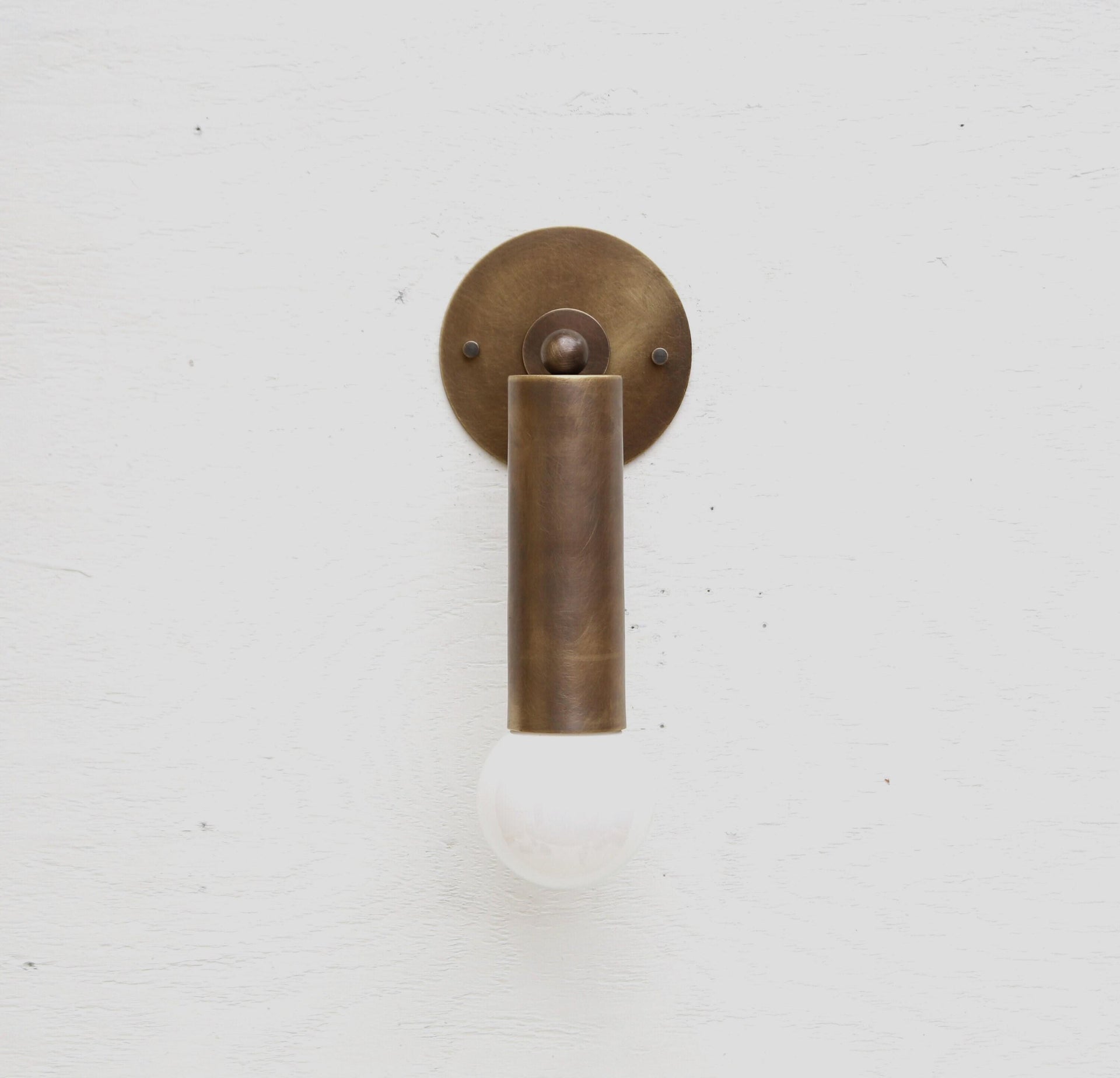 Brass Wall Sconce light, Minimal Sconce Light, E-26, Dab, UL Listed No.0499