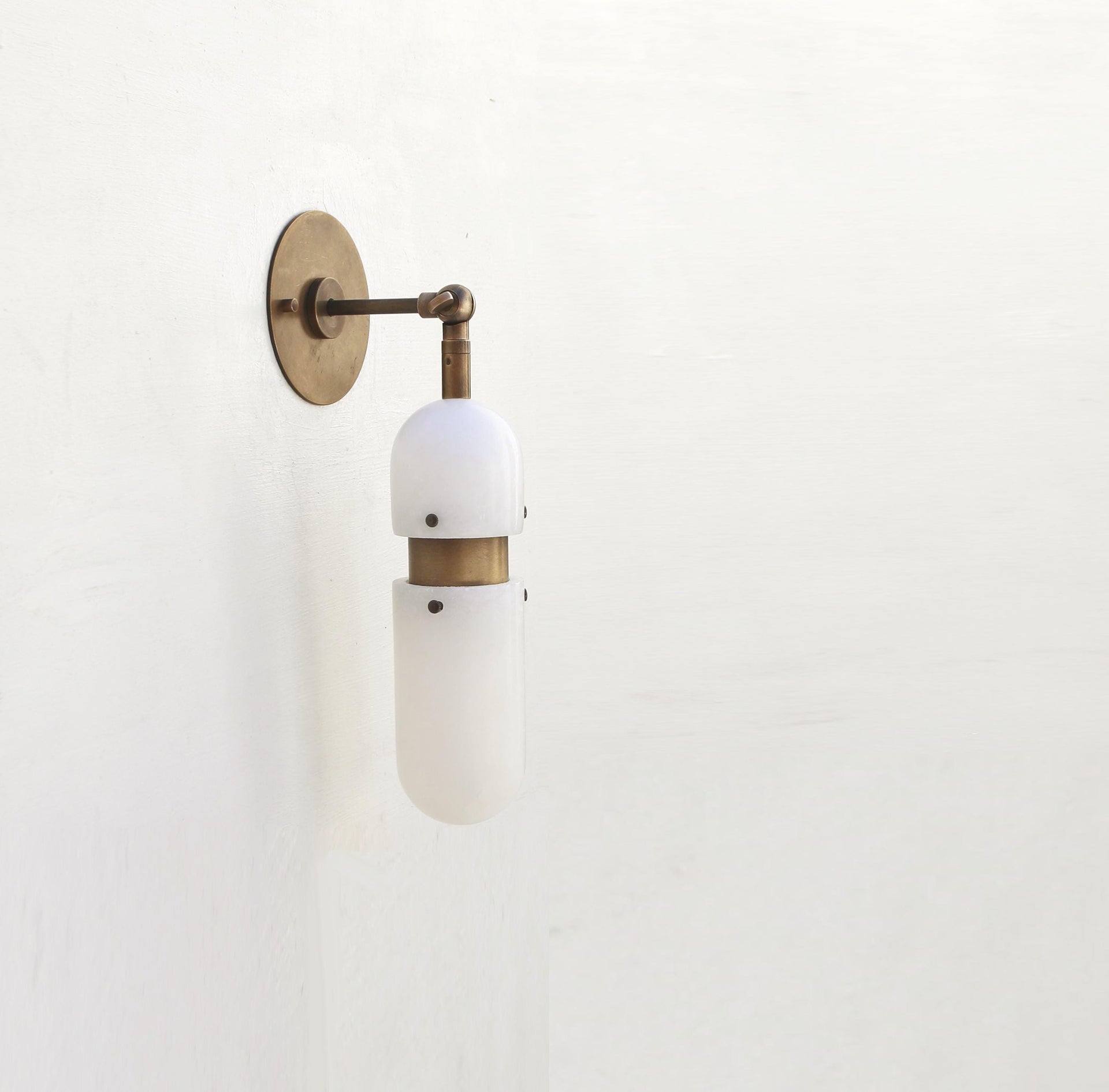 Brass Wall Sconce light - Vanity light - Brass Wall Sconce Light - Brass Wall Sconce with Alabaster Shade, UL Listed No.0794