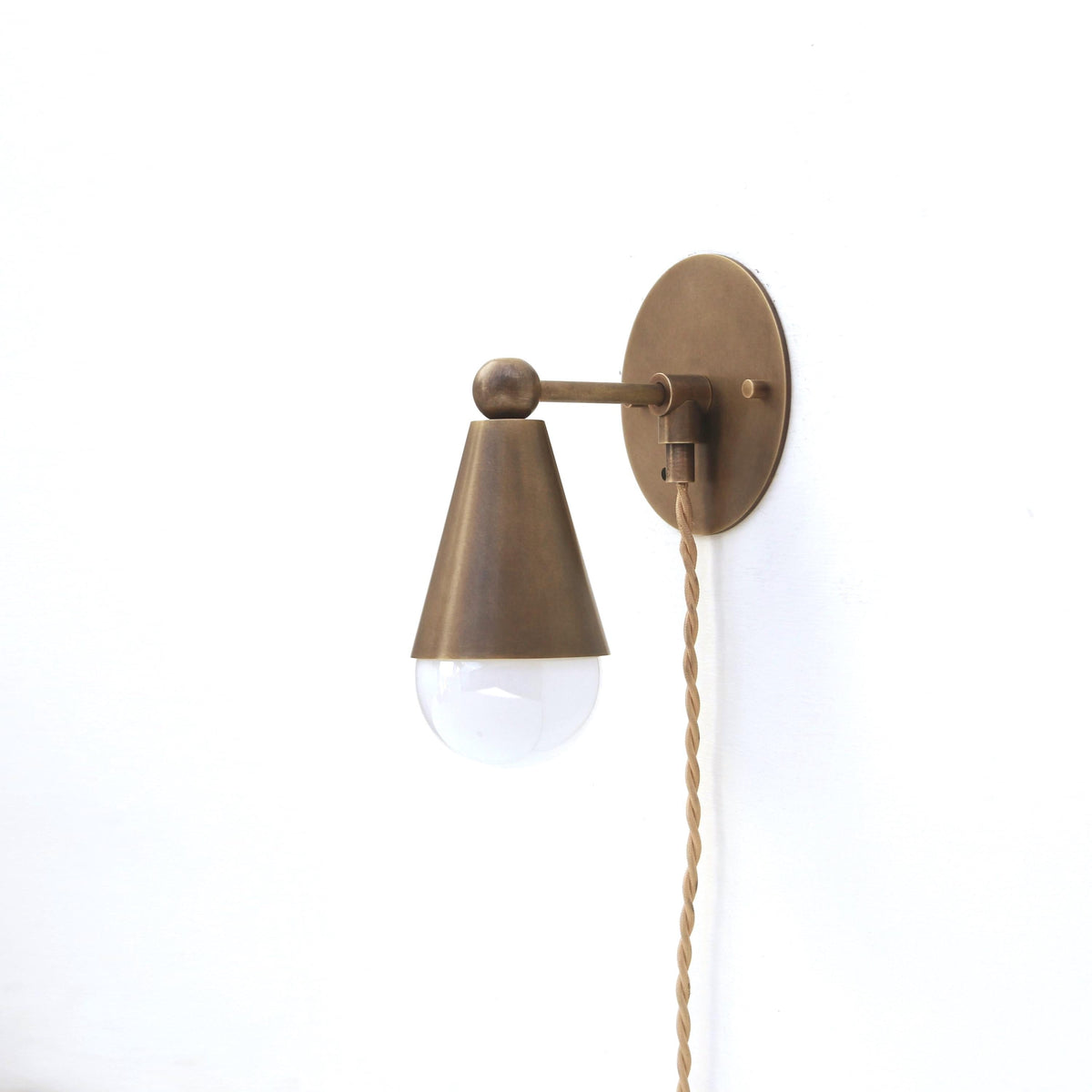 Plug In Wall Sconce light, Modern brass light, Classic wall sconce light , Plug-in Sconce Light, No.0652