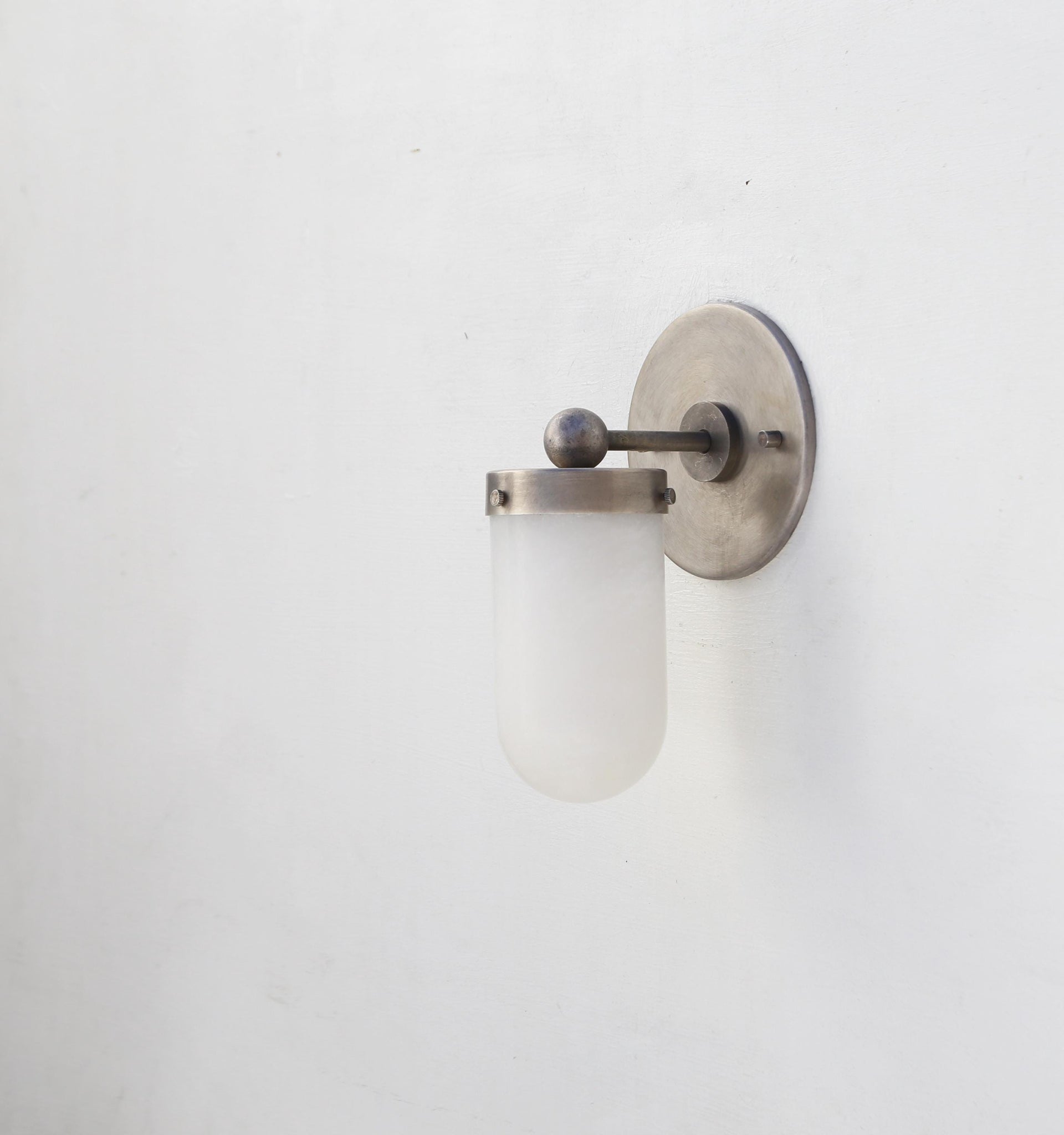 Brass Wall Sconce light with alabaster shade - Vanity light - Brass Wall Sconce with Alabaster Shade, UL Listed No.0250