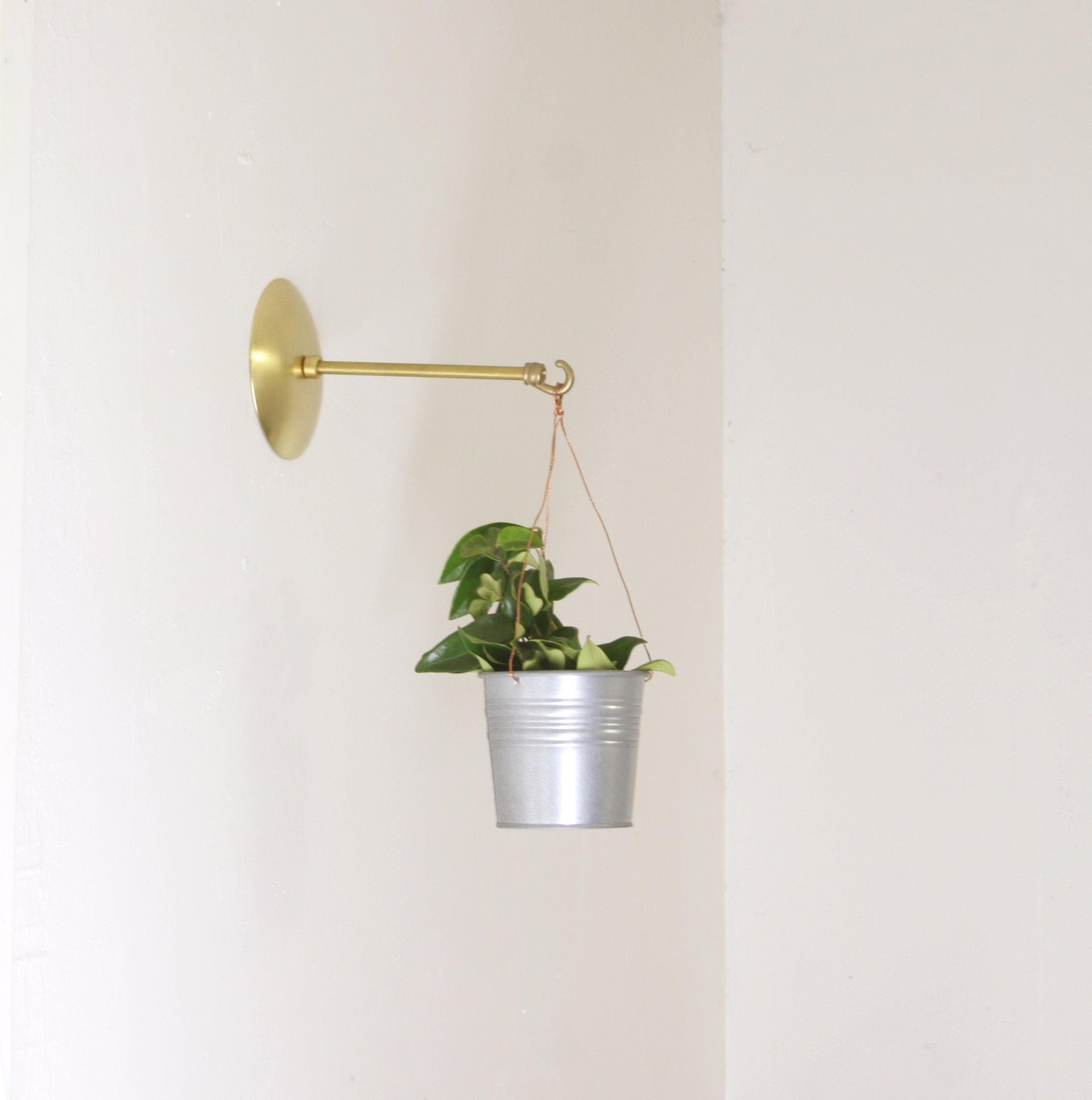 Brass planter hanger - Brass wall hanger - Brass wall hook - Brass planter hook - Brass hanging plant bracket hook, No.1510