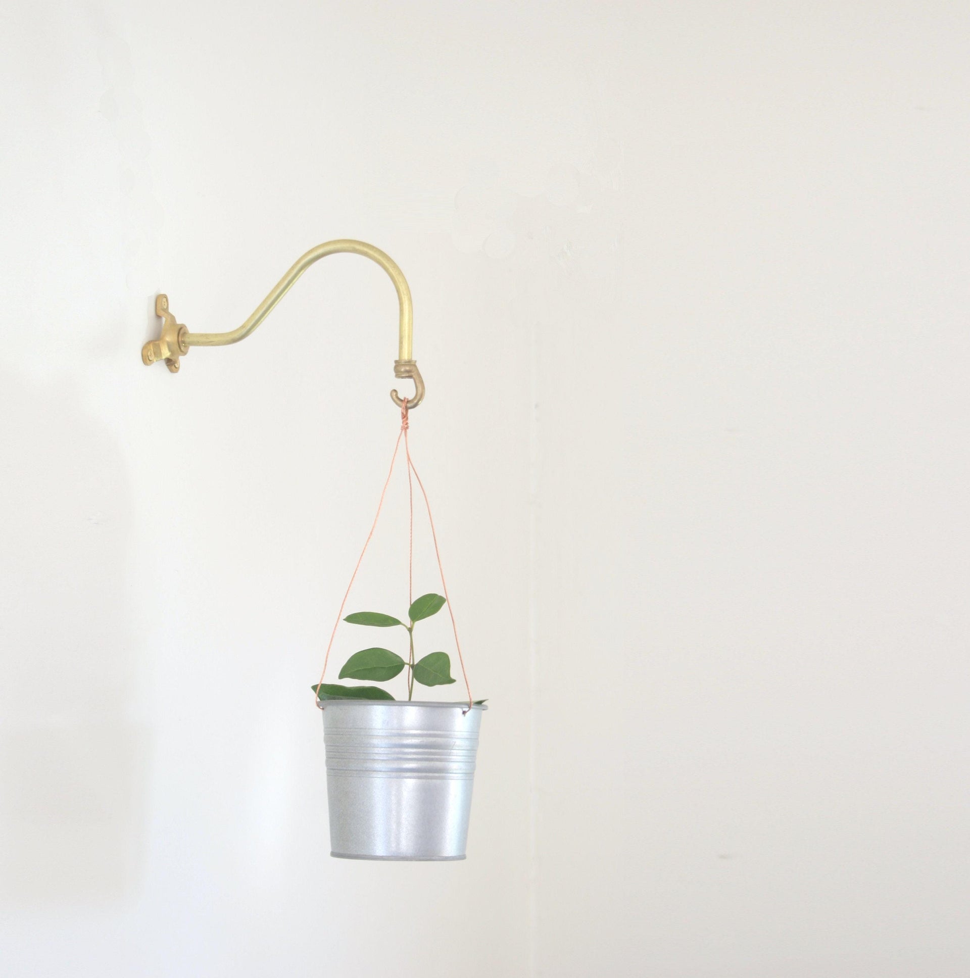 Solid brass planter hanger - Brass wall hanger - Brass wall hook - Brass planter hook - Brass hanging plant bracket hook, No.1519
