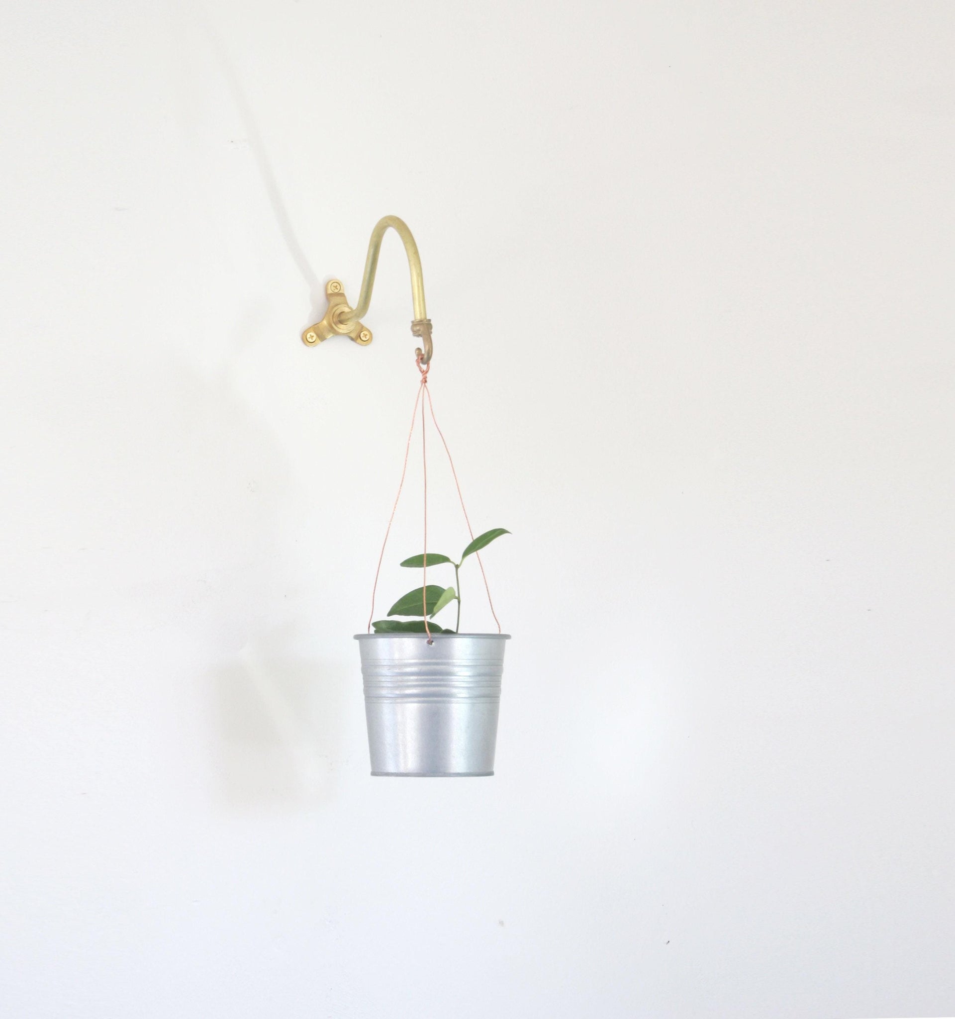 Solid brass planter hanger - Brass wall hanger - Brass wall hook - Brass planter hook - Brass hanging plant bracket hook, No.1519