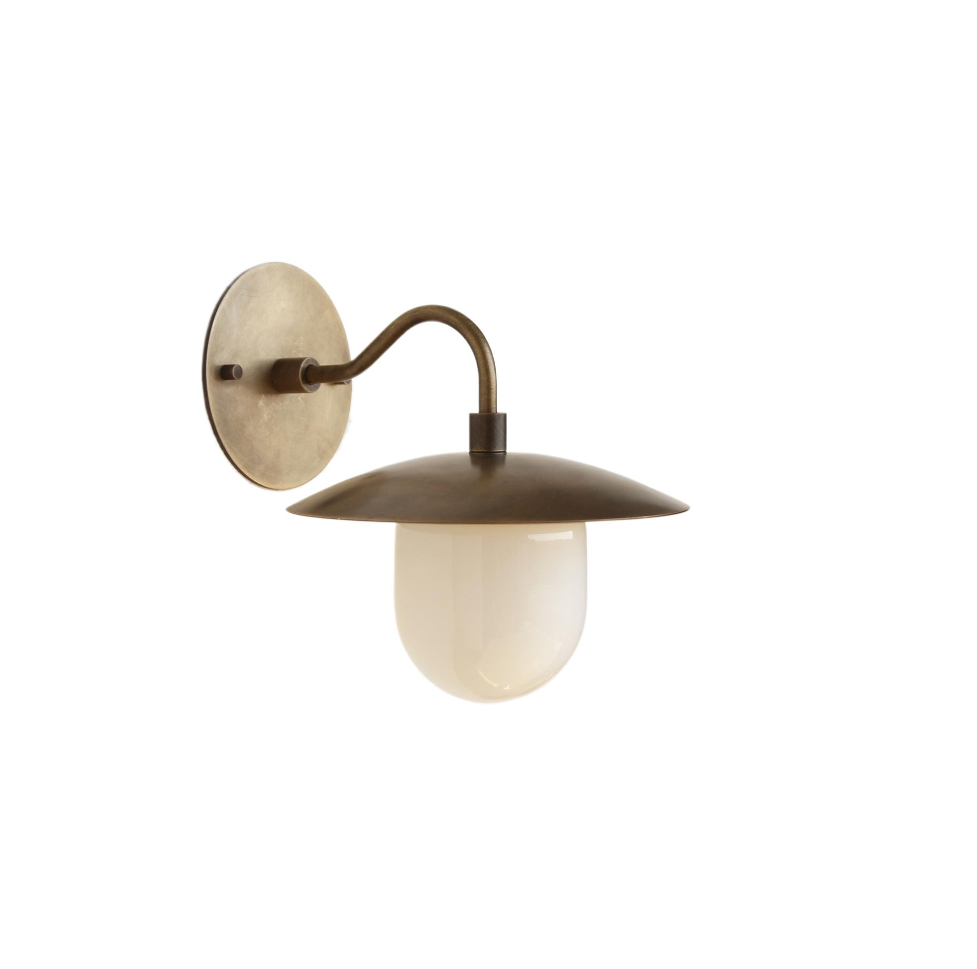 Solid Brass Wall Sconce light with brass shade - Minimal Sconce Light - UL Listed No. LM2 No.0010