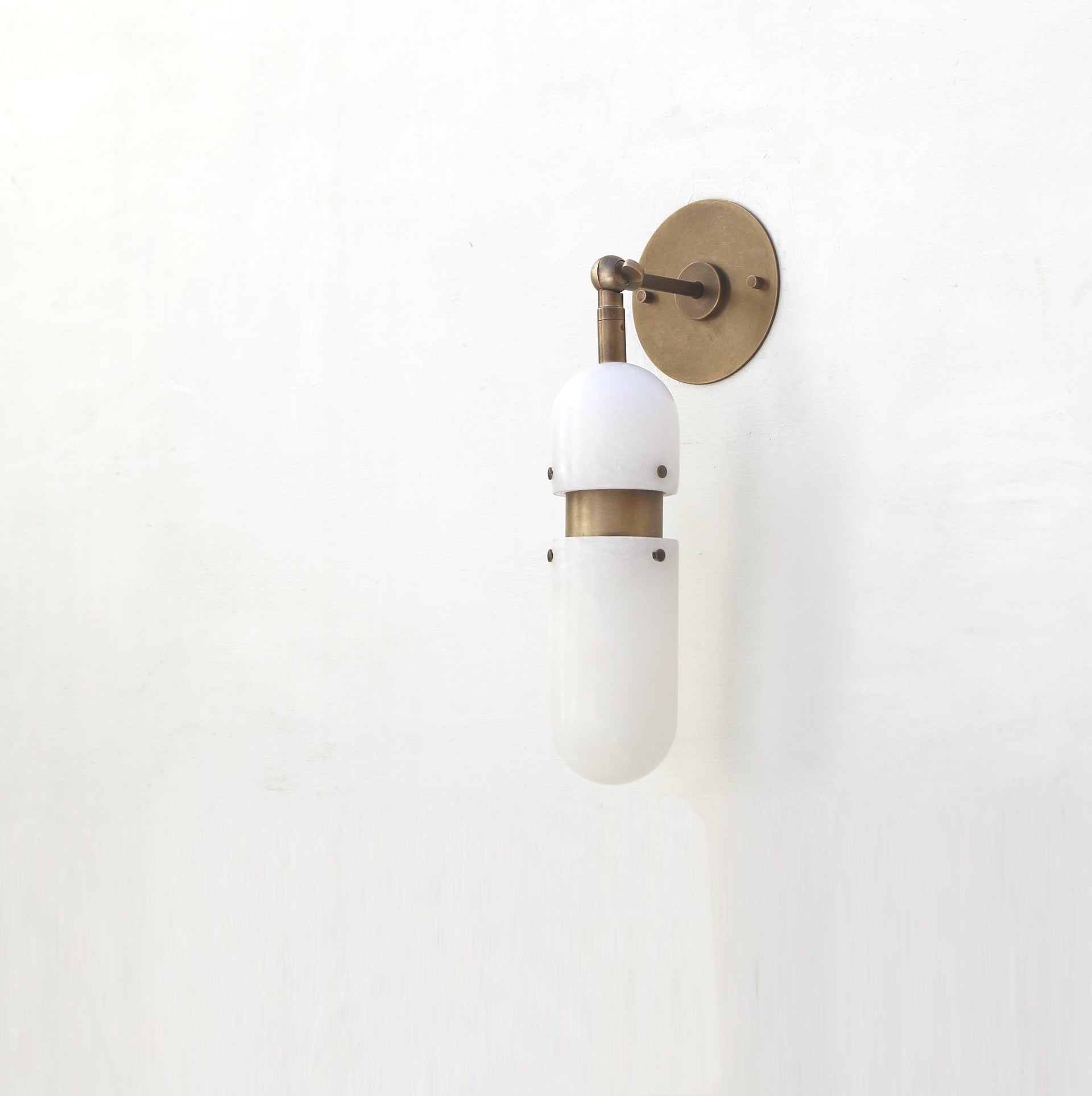 Brass Wall Sconce light - Vanity light - Brass Wall Sconce Light - Brass Wall Sconce with Alabaster Shade, UL Listed No.0794