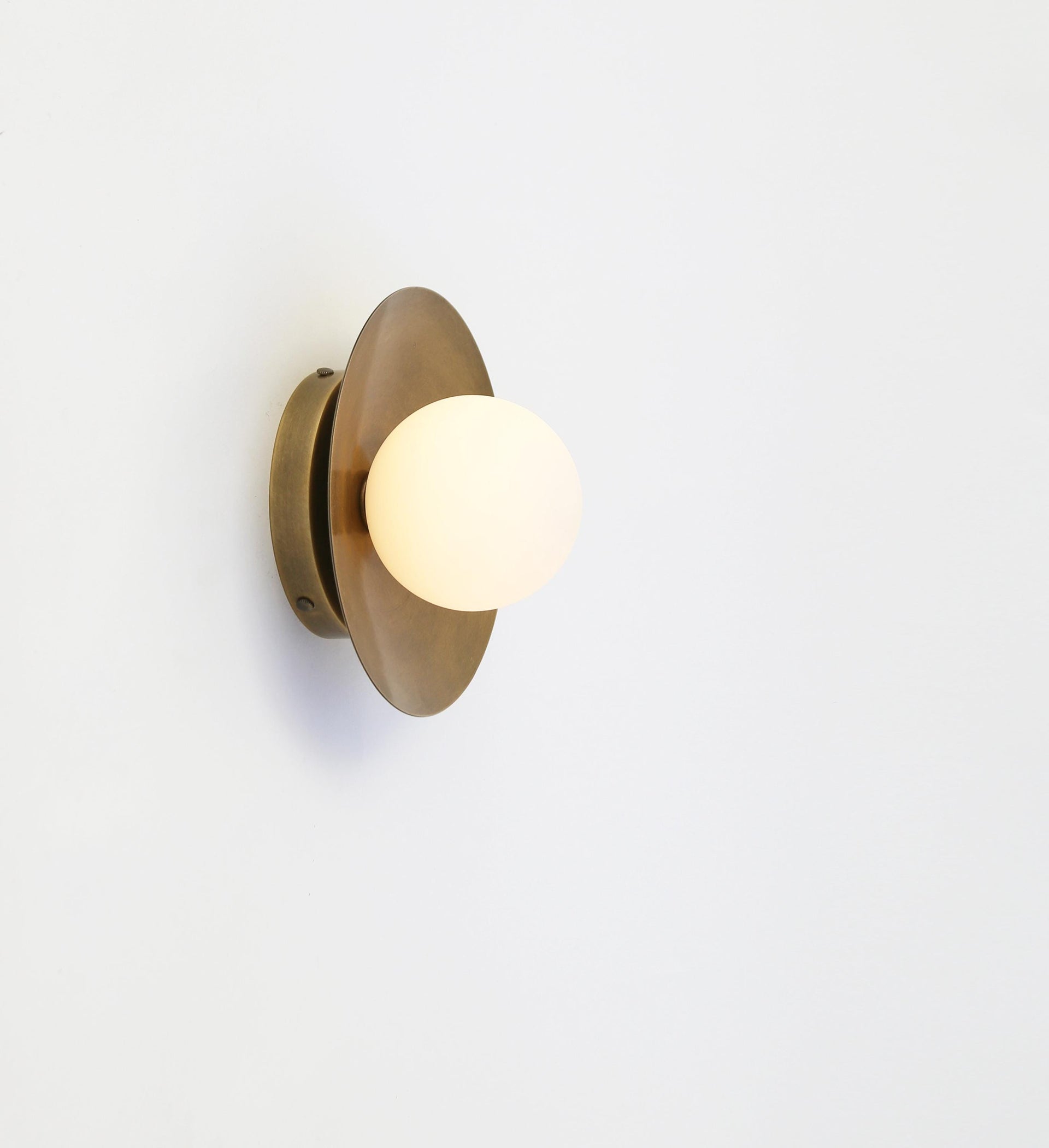 Brass Wall Sconce, Flush Mount Ceiling Light with Glass Shade, UL Listed No.0063