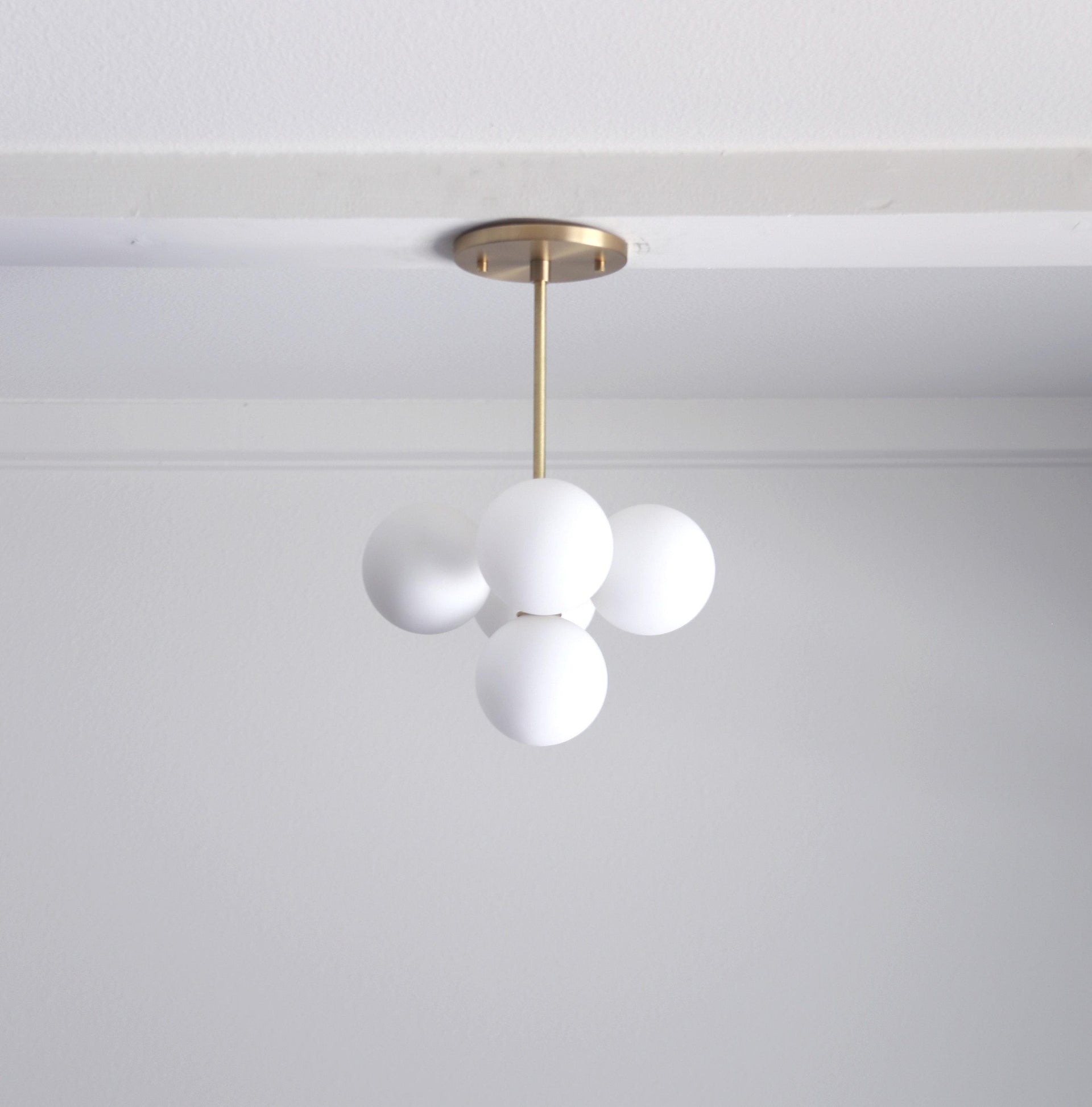 Mid Century Cloud Ceiling Light White Glass Globe Shade No.0054