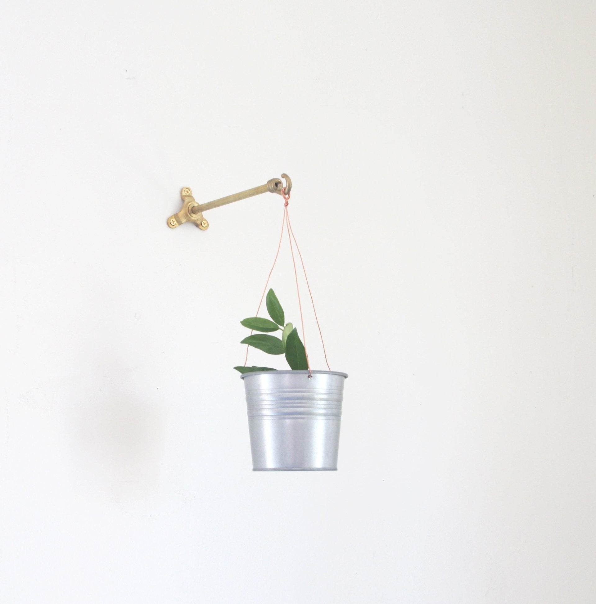 Solid brass planter hanger - Brass wall hanger - Brass wall hook - Brass planter hook - Brass hanging plant bracket hook, No.1515