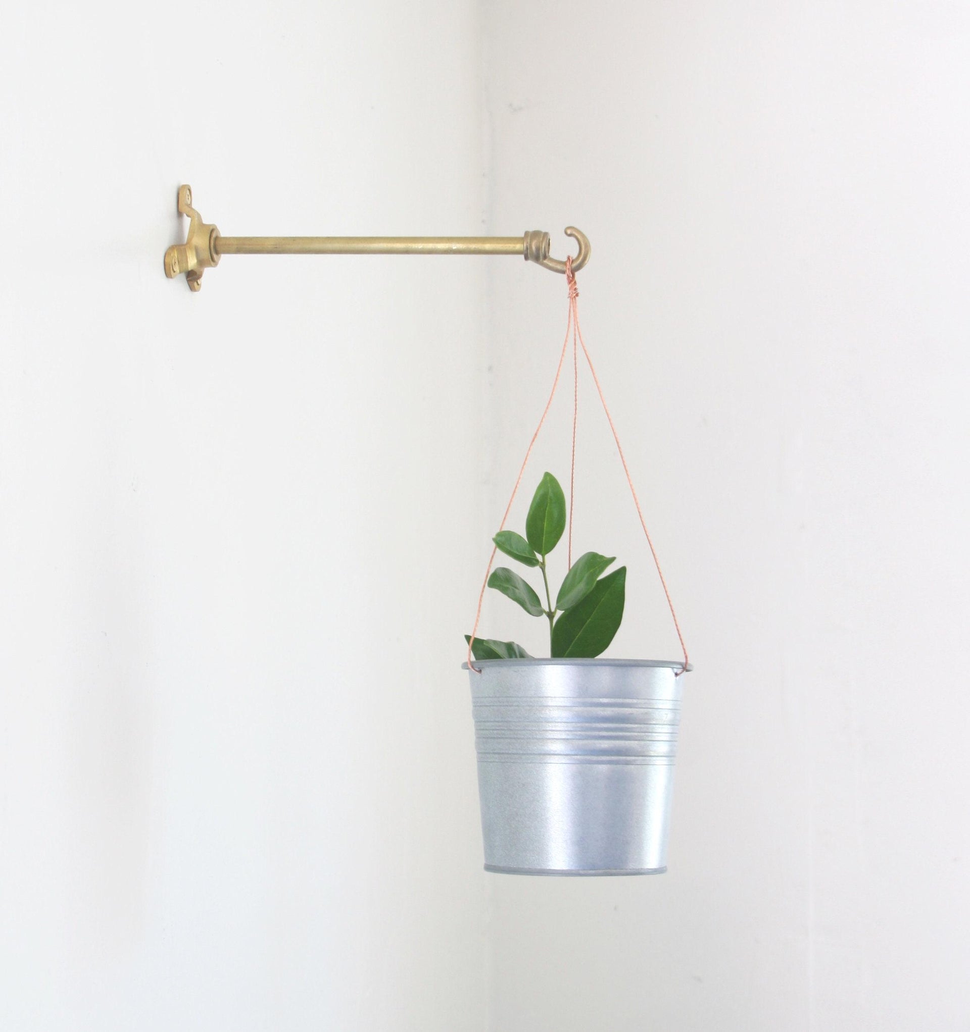 Solid brass planter hanger - Brass wall hanger - Brass wall hook - Brass planter hook - Brass hanging plant bracket hook, No.1515