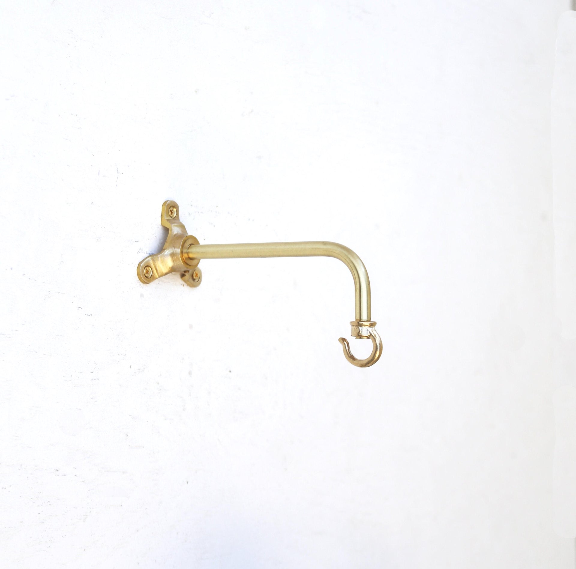 Solid brass planter hanger - Brass wall hanger - Brass wall hook - Brass planter hook - Brass hanging plant bracket hook, No.1504