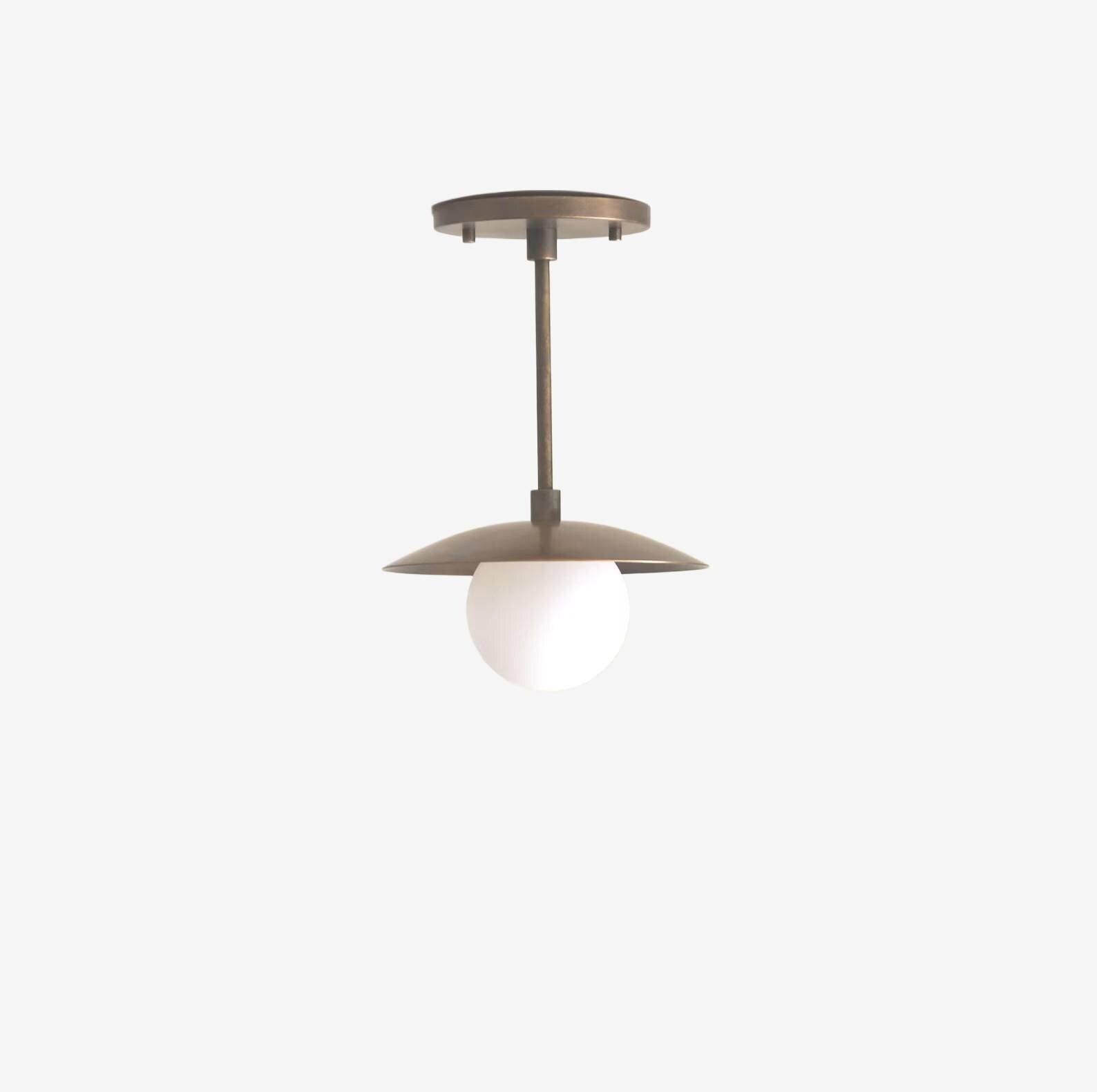 Ceiling light, Modern ceiling light, Aged brass ceiling light, 4" PPQ-M, UL Listed No.0440