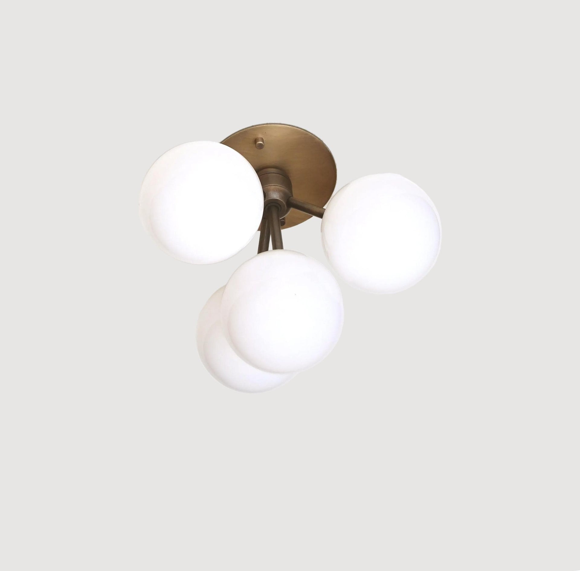 Modern Brass Sputnik Chandelier- Mid-century Modern Sputnik -4 arms-Brass Ceiling Light - UL Listed, No.0195