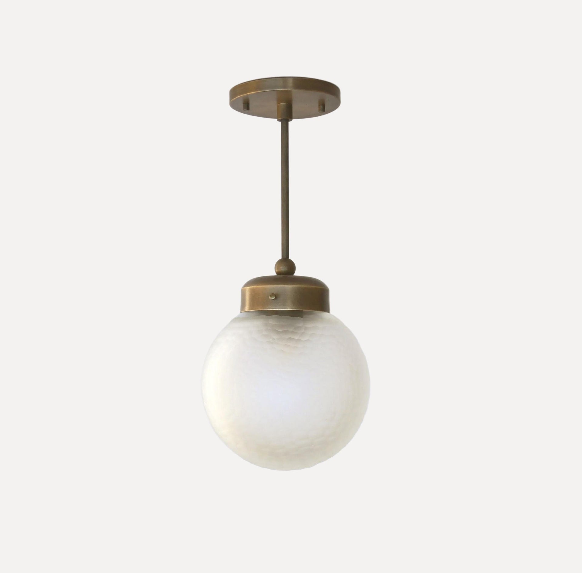 Brass Pendant light -  Kitchen Island light with glass-cutting shade, 8" shade, UL Listed No.0081