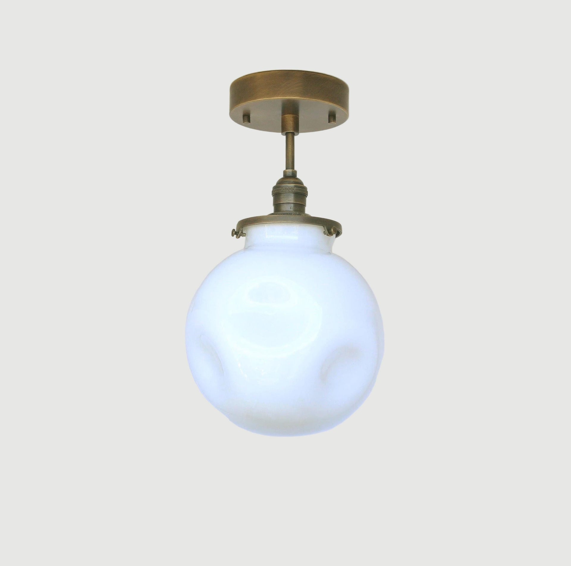 Semi-Flush Mount Ceiling Light Fixture - Mid Century Modern Globe Lighting Fixtures - Modern Brass Light, UL Listed, No.0075