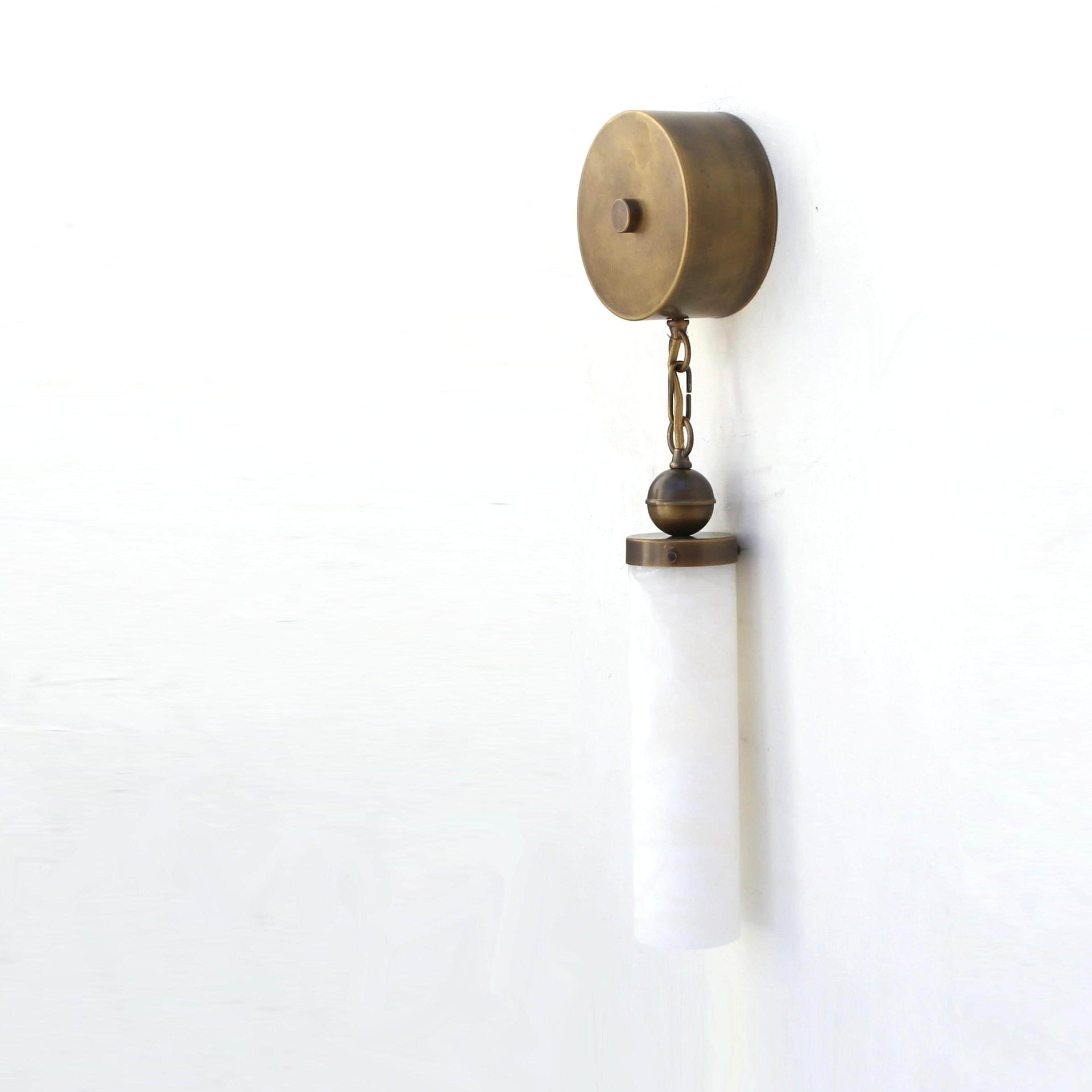 Brass  Wall Sconce light - Brass Wall Sconce Light- Brass Wall Sconce with Alabaster Shade, UL listed No.1300