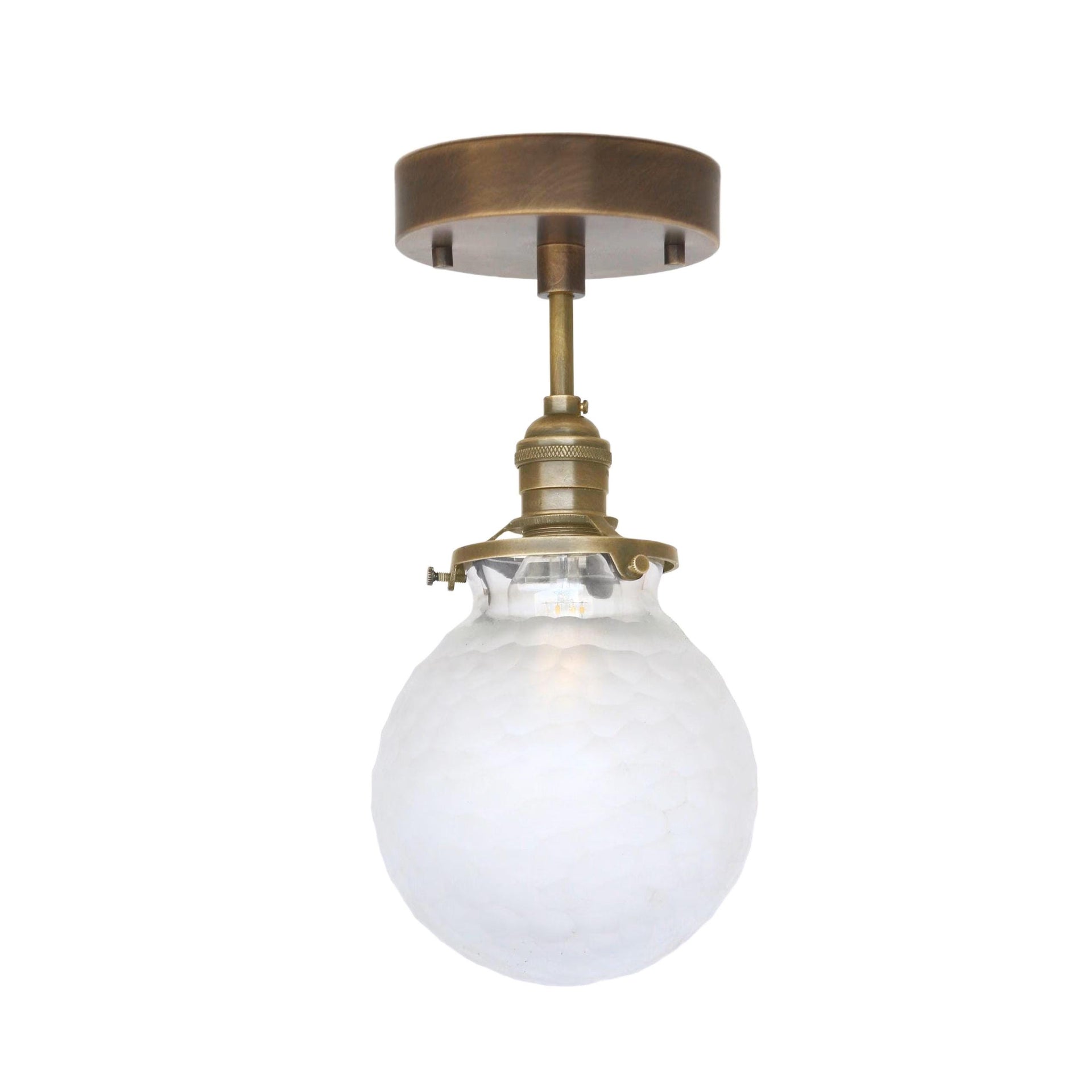 Cutting glass globe  Flush Mount Ceiling Light Fixture, Modern Globe Lighting Fixtures, Modern Brass Light Fixtures, UL Listed, No.0209