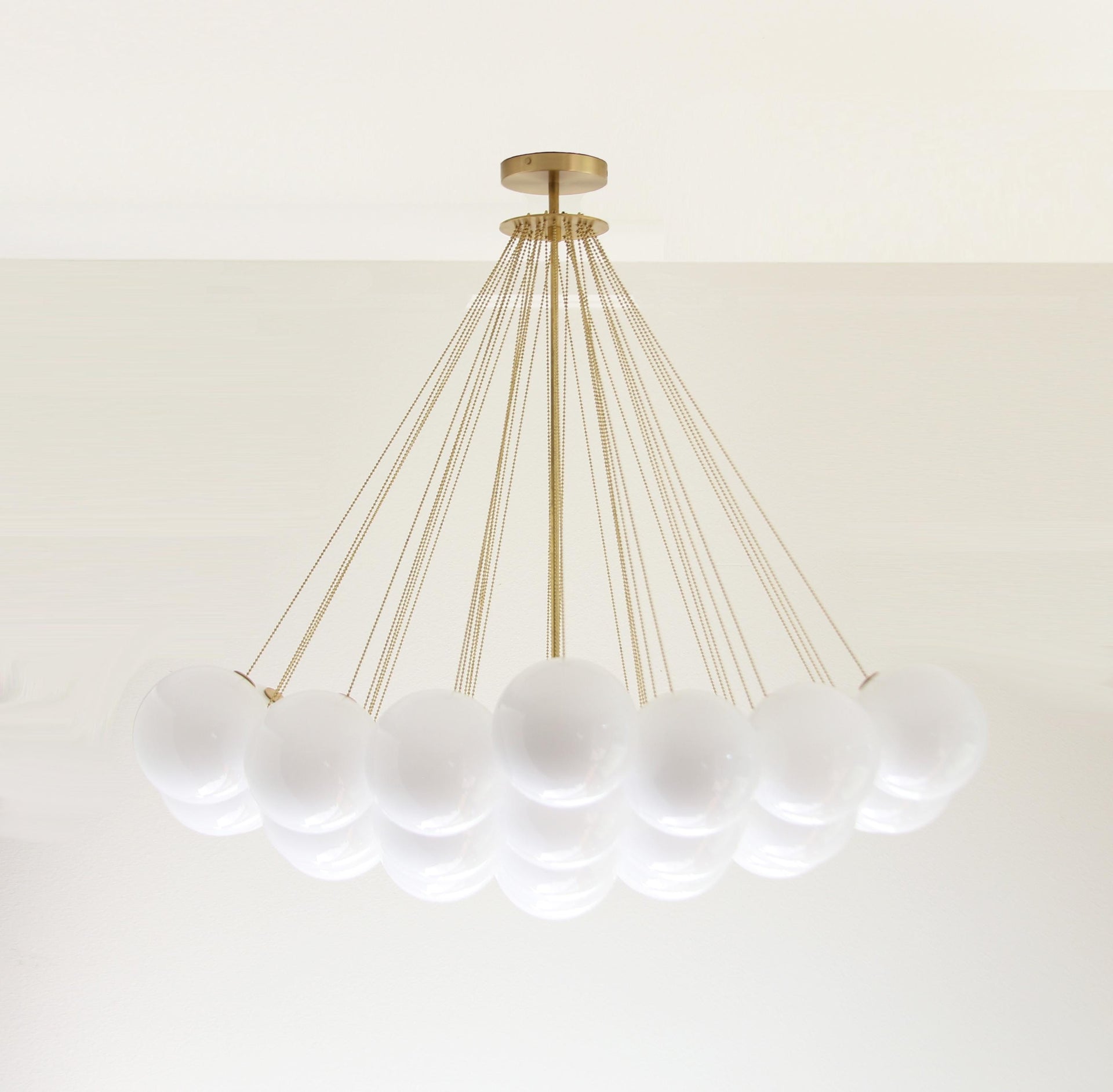 Chandelier, Brass Chandelier, Light with white glass shade 6 “PPQ, UL Listed No.2005