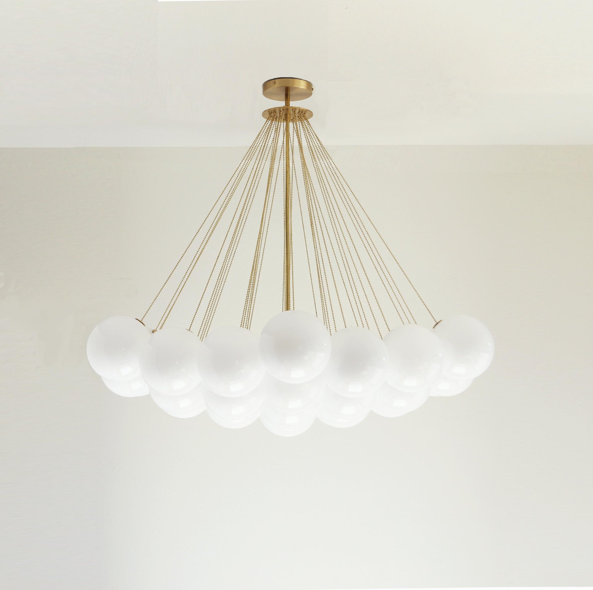 Chandelier, Brass Chandelier, Light with white glass shade 6 “PPQ, UL Listed No.2005