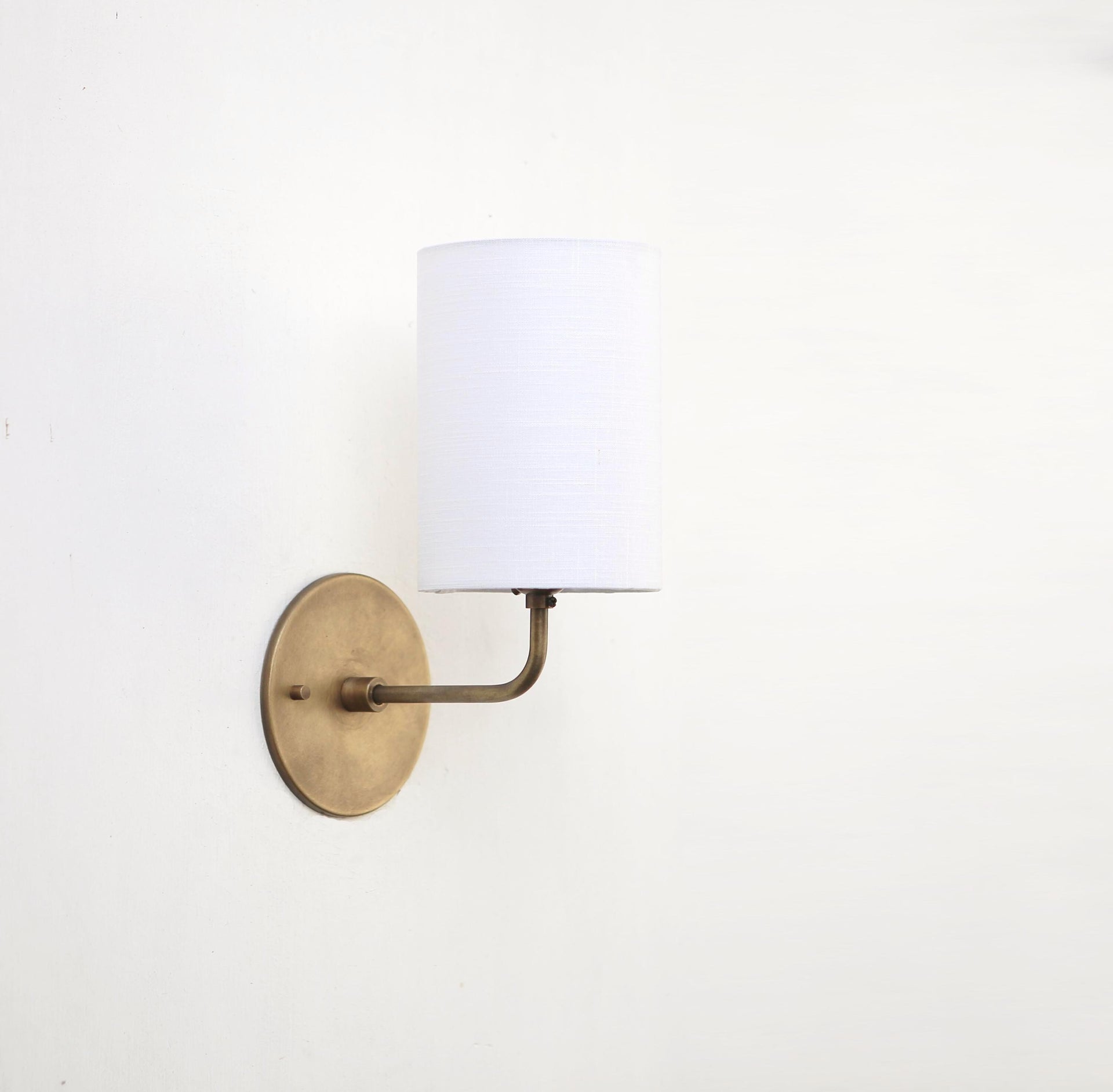 Brass Wall Sconce with Linen shade, Brass light, UL Listed No.3002