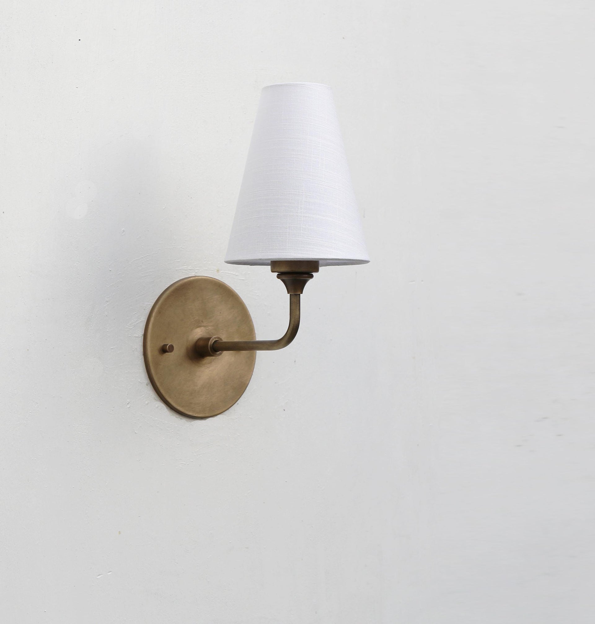 Brass Wall Sconce light - Brass light with Linen shade, Brass light, UL Listed No.3004