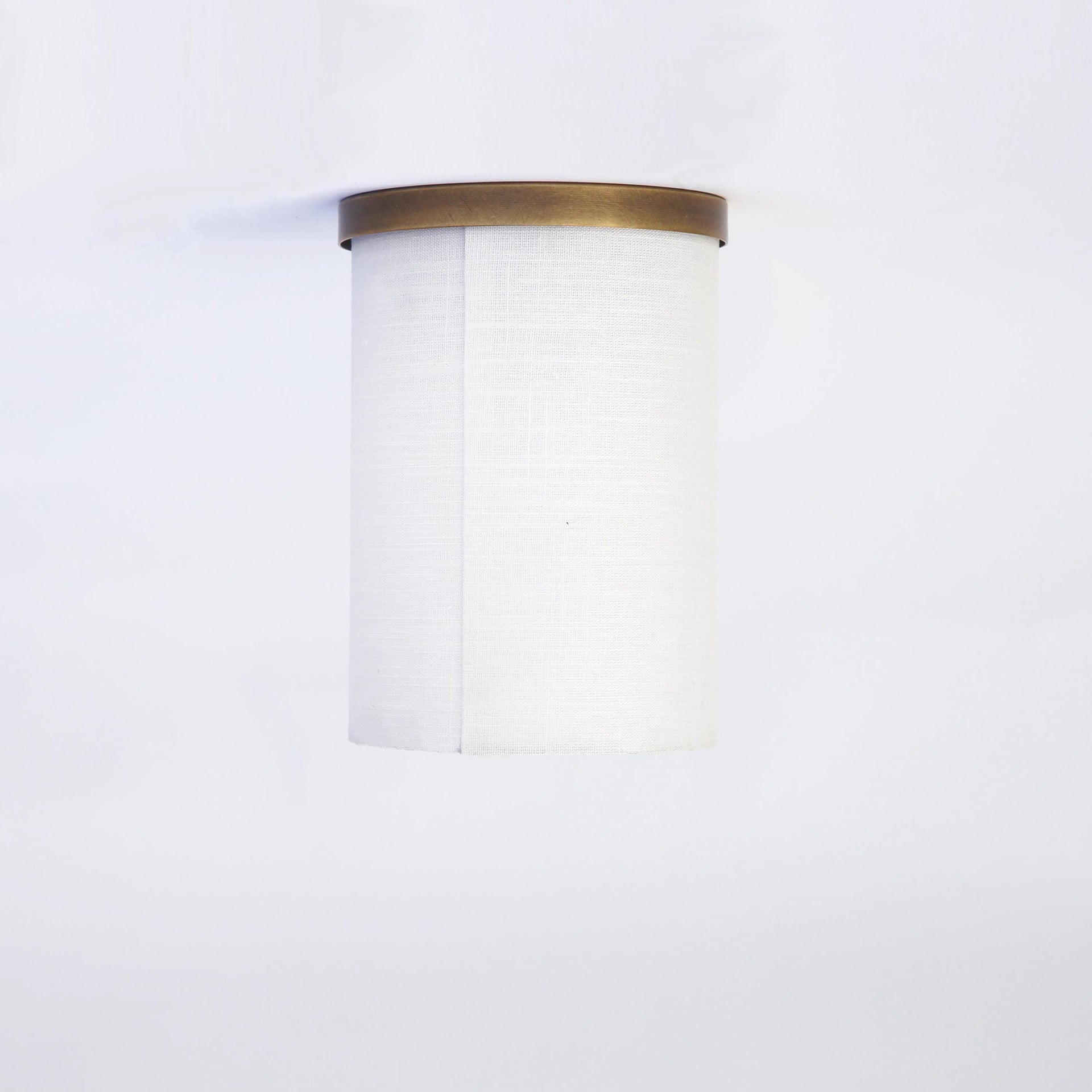 Brass Wall Sconce light - Brass light with Linen shade, Brass light, UL Listed No.3007