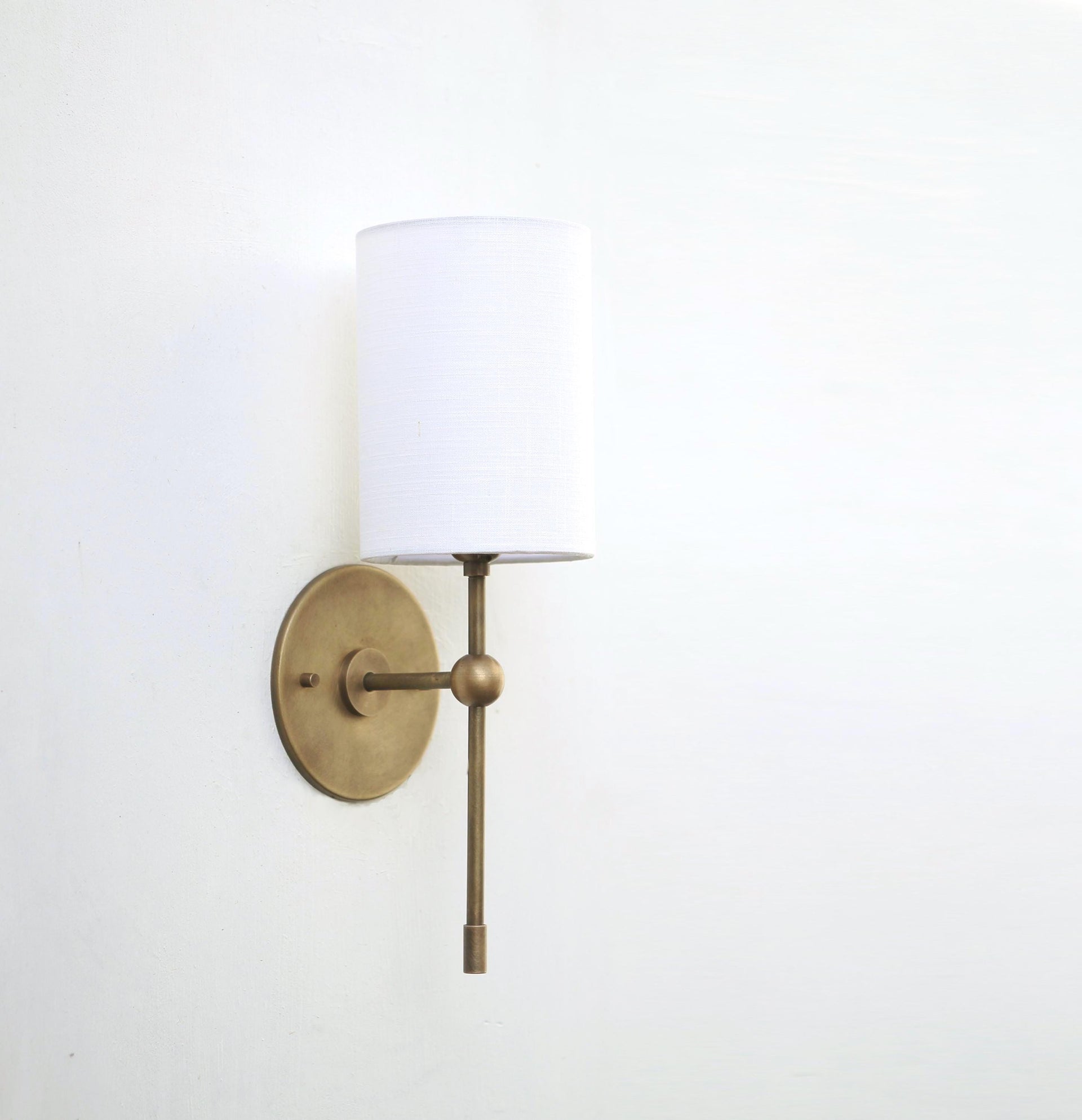 Brass Wall Sconce light with Linen shade, UL Listed No.3008