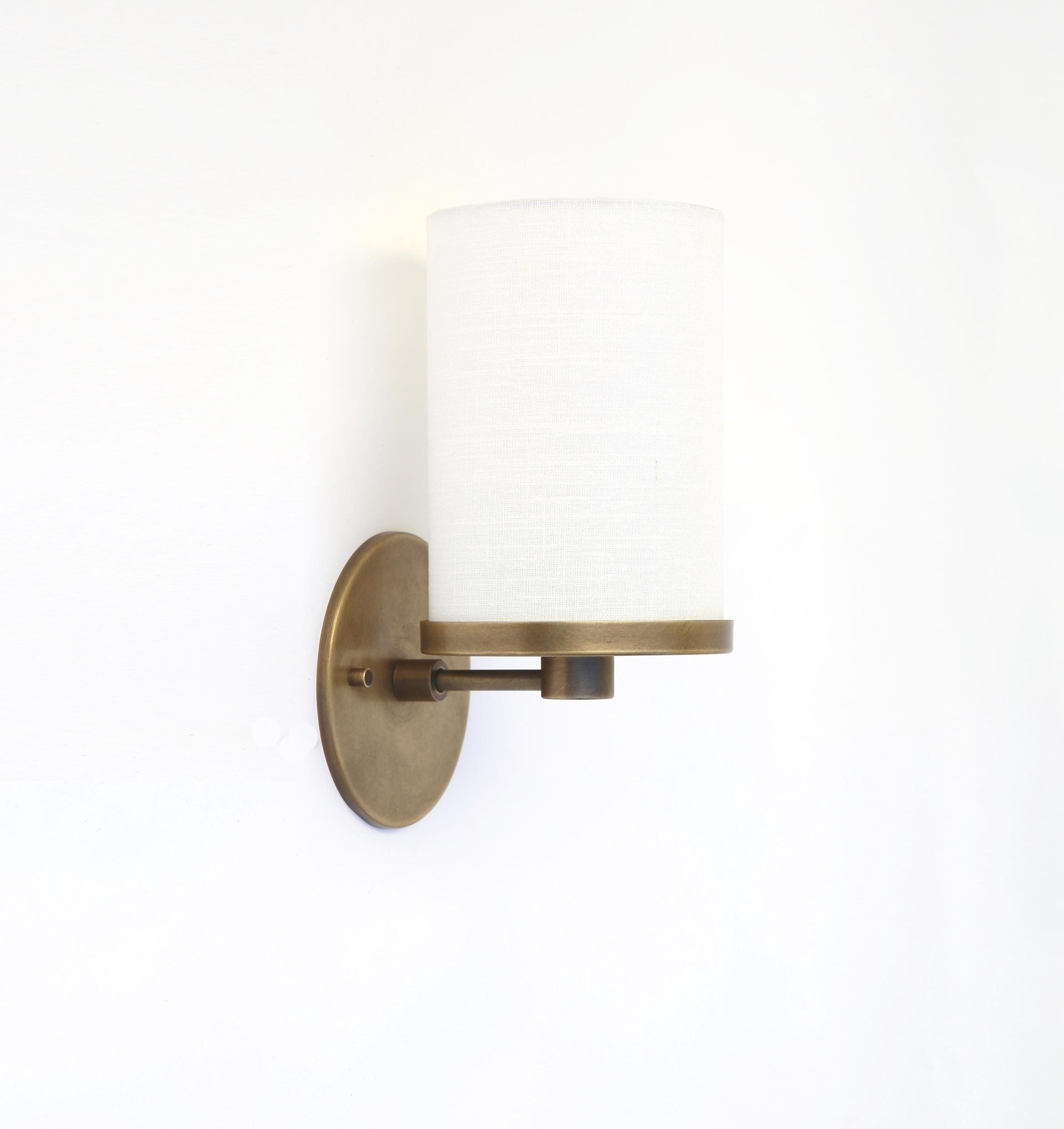 Brass Wall Sconce - Brass light with Linen shade, Brass light, UL Listed No.3001