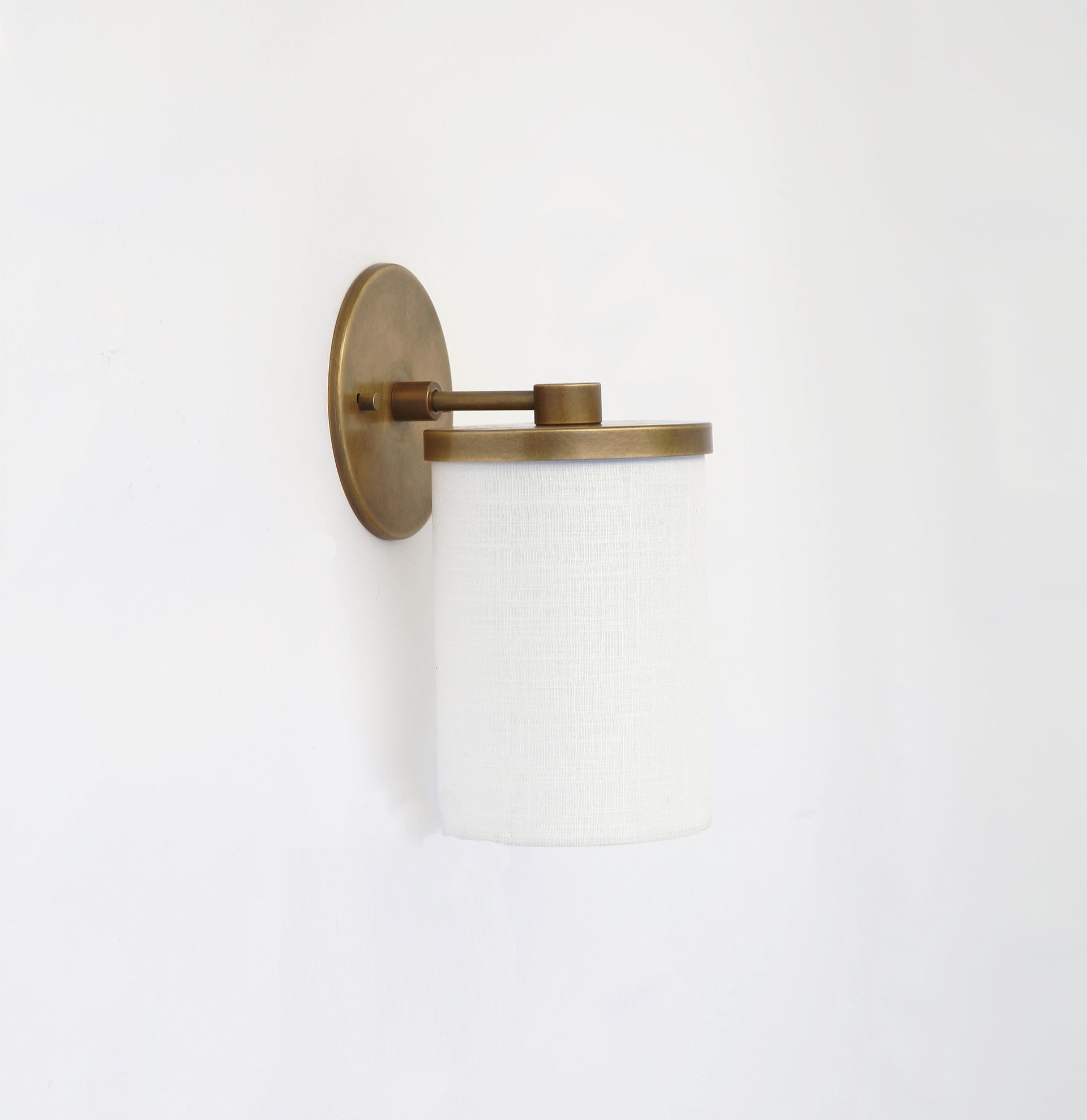Brass Wall Sconce - Brass light with Linen shade, Brass light, UL Listed No.3001
