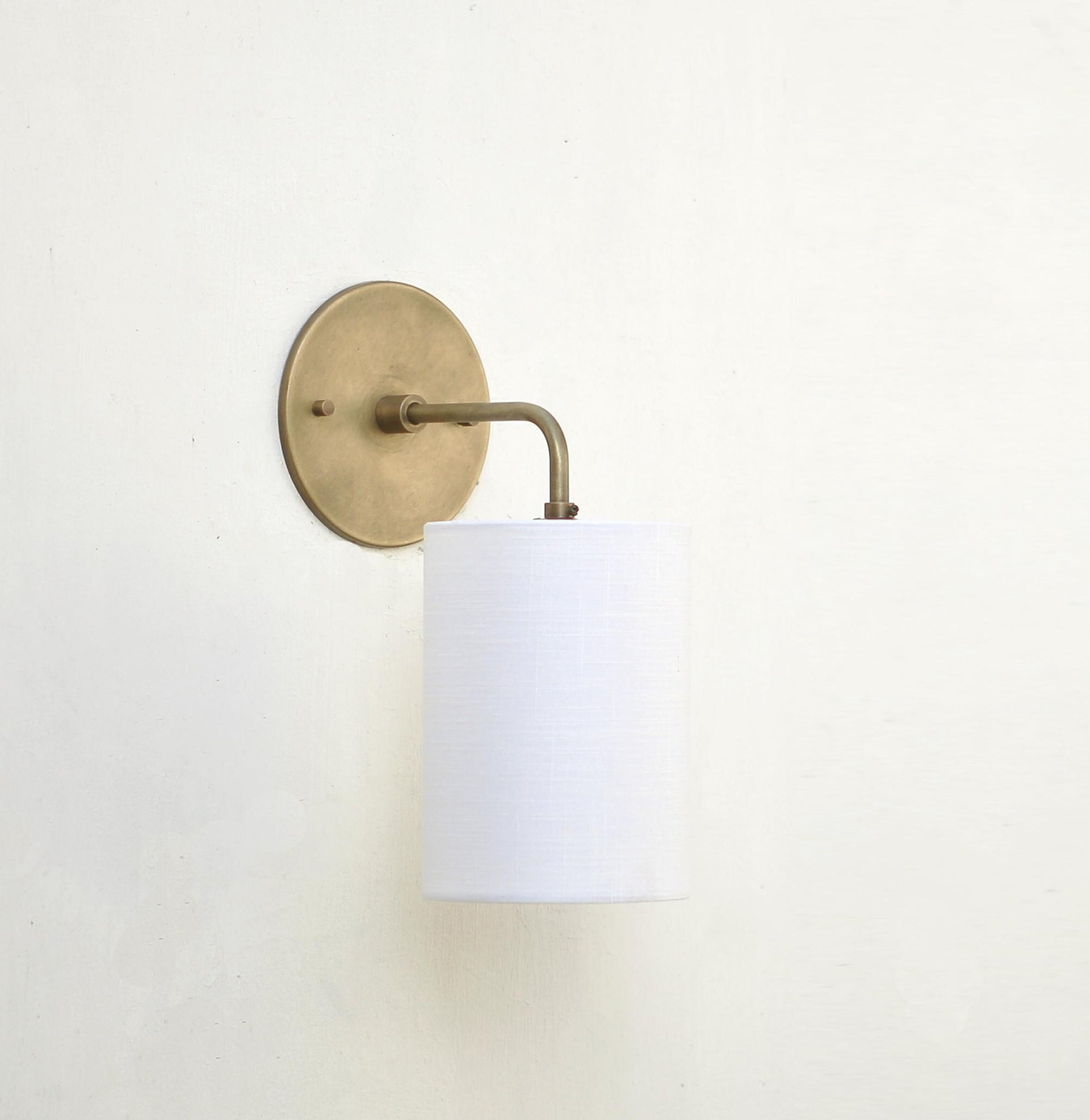 Brass Wall Sconce with Linen shade, Brass light, UL Listed No.3002