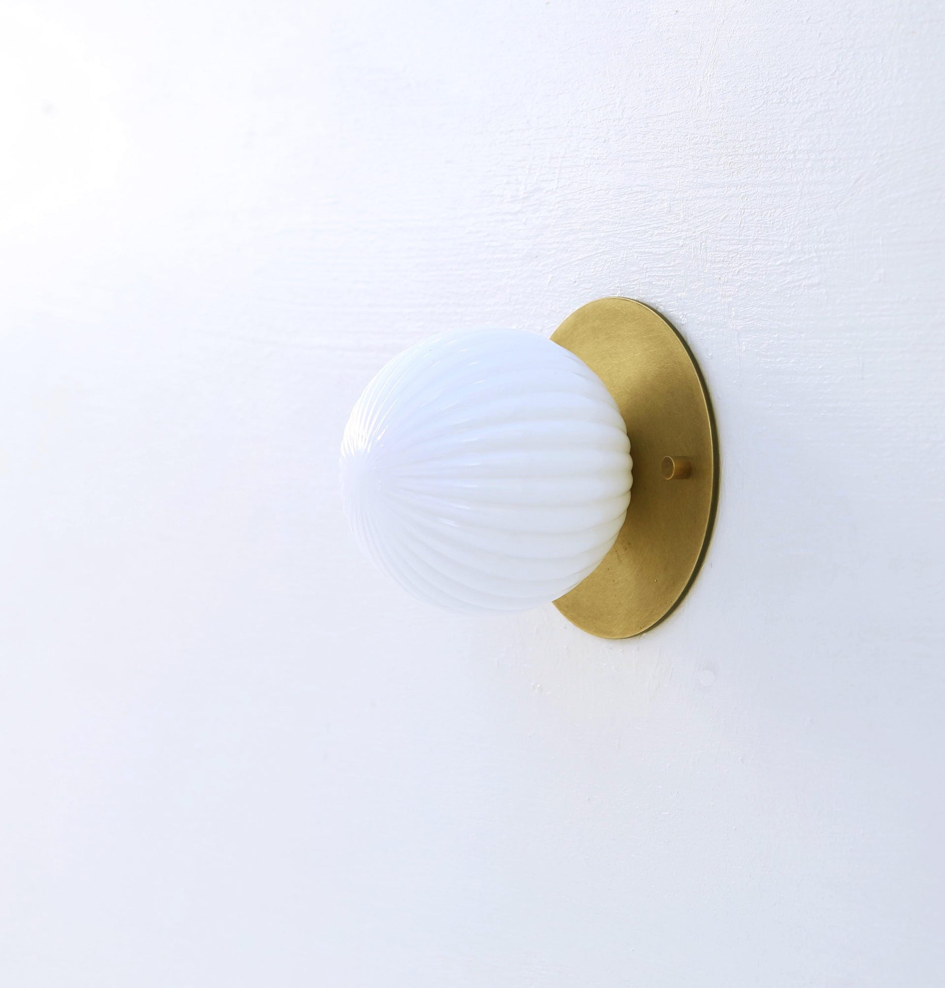 Wall Sconce Flush mount Ceiling Light, Mid Century Wall Sconce, Ceiling Light with white glass shade, PPQ4 No.0027