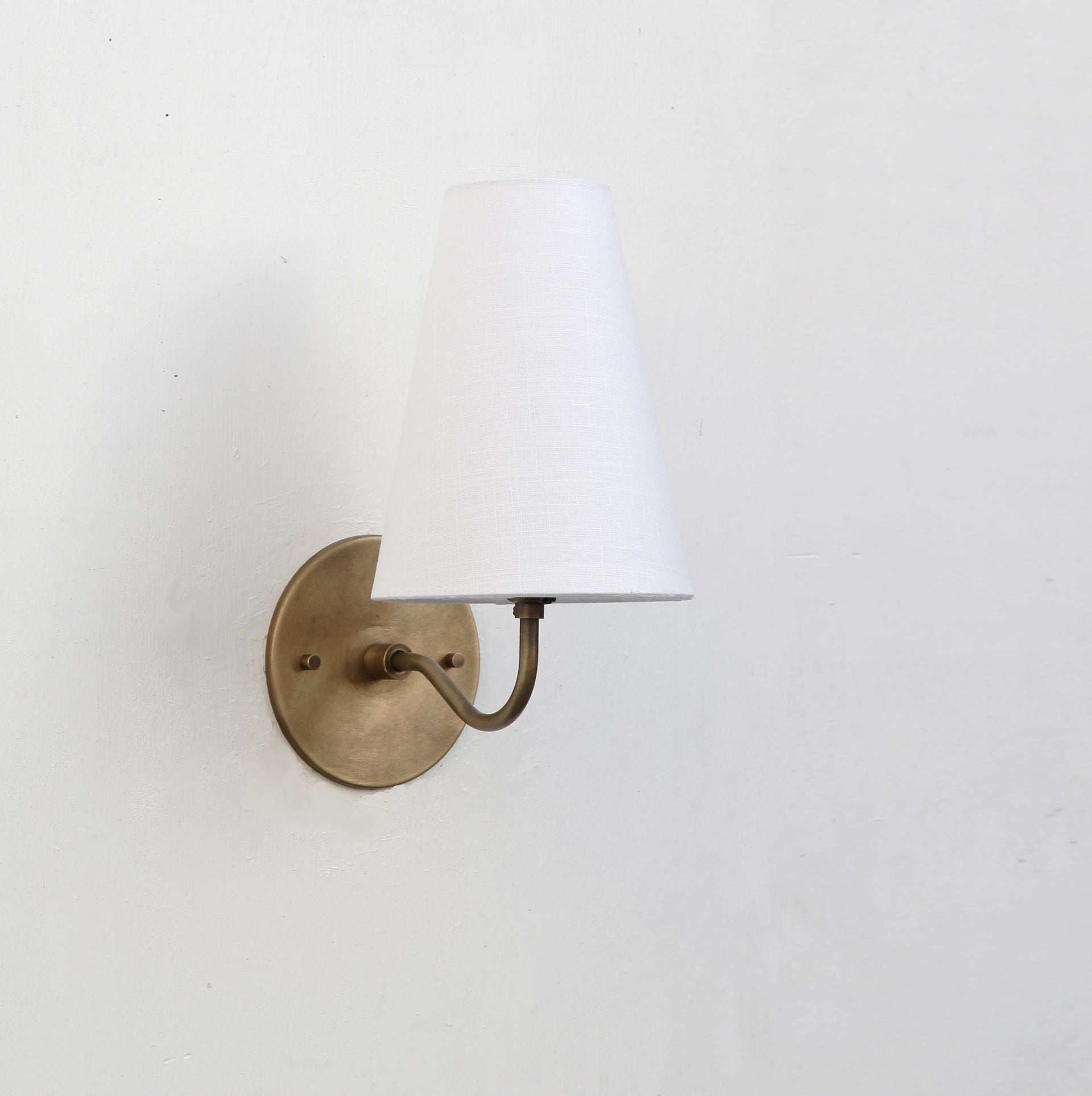 Brass Wall Sconce light with Linen shade, Brass light, UL Listed No.3005