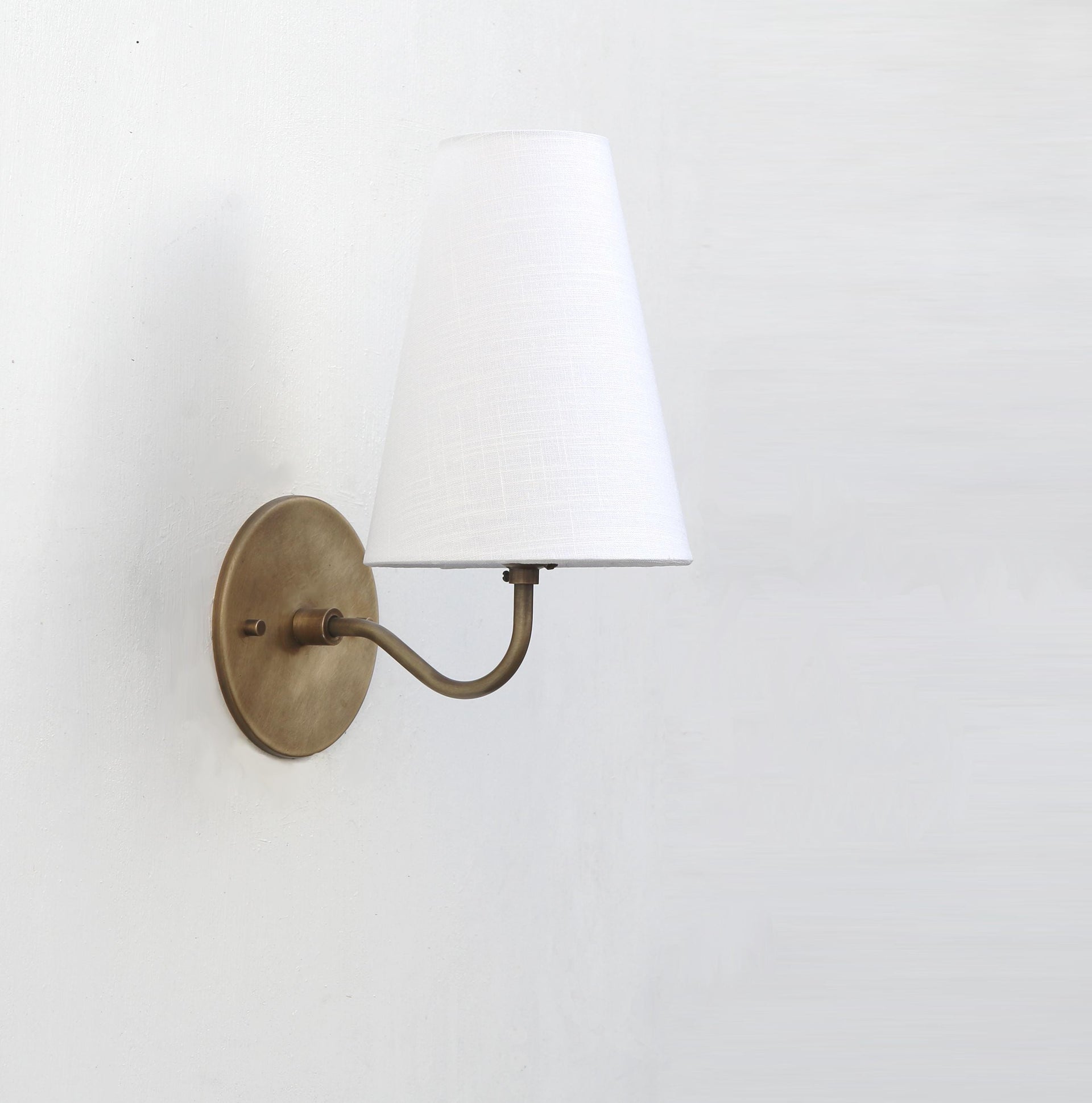 Brass Wall Sconce light with Linen shade, Brass light, UL Listed No.3005