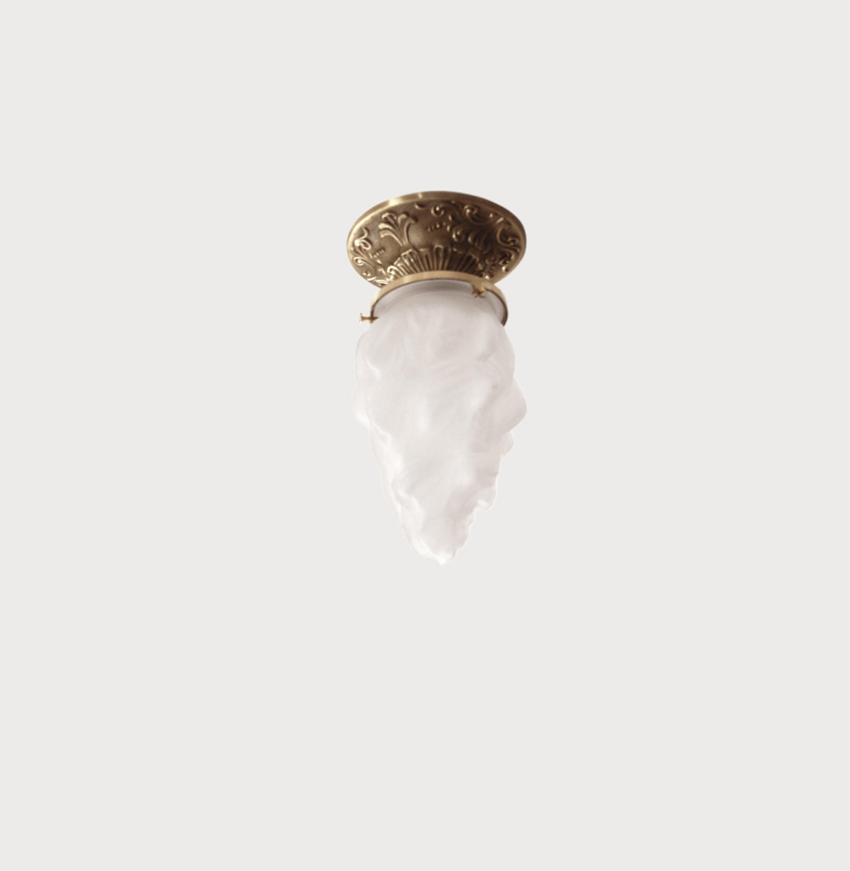 Brass Ceiling Light  with Frosted GlassTorch Shade, UL Listed, No.4012