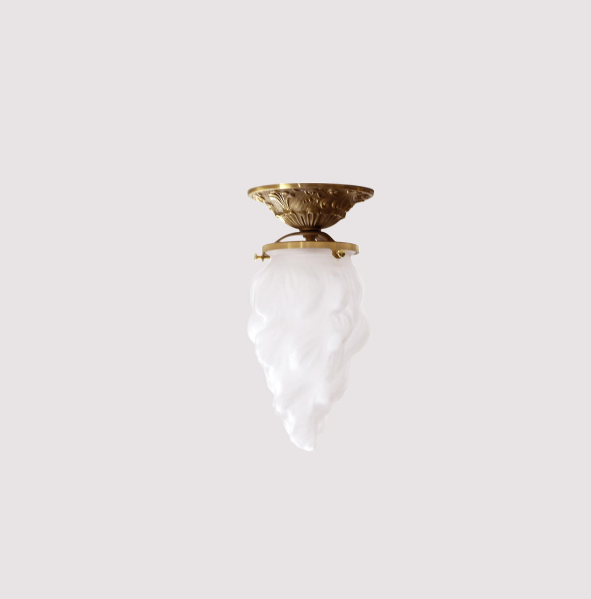 Brass Ceiling Light  with Frosted GlassTorch Shade, UL Listed, No.4012