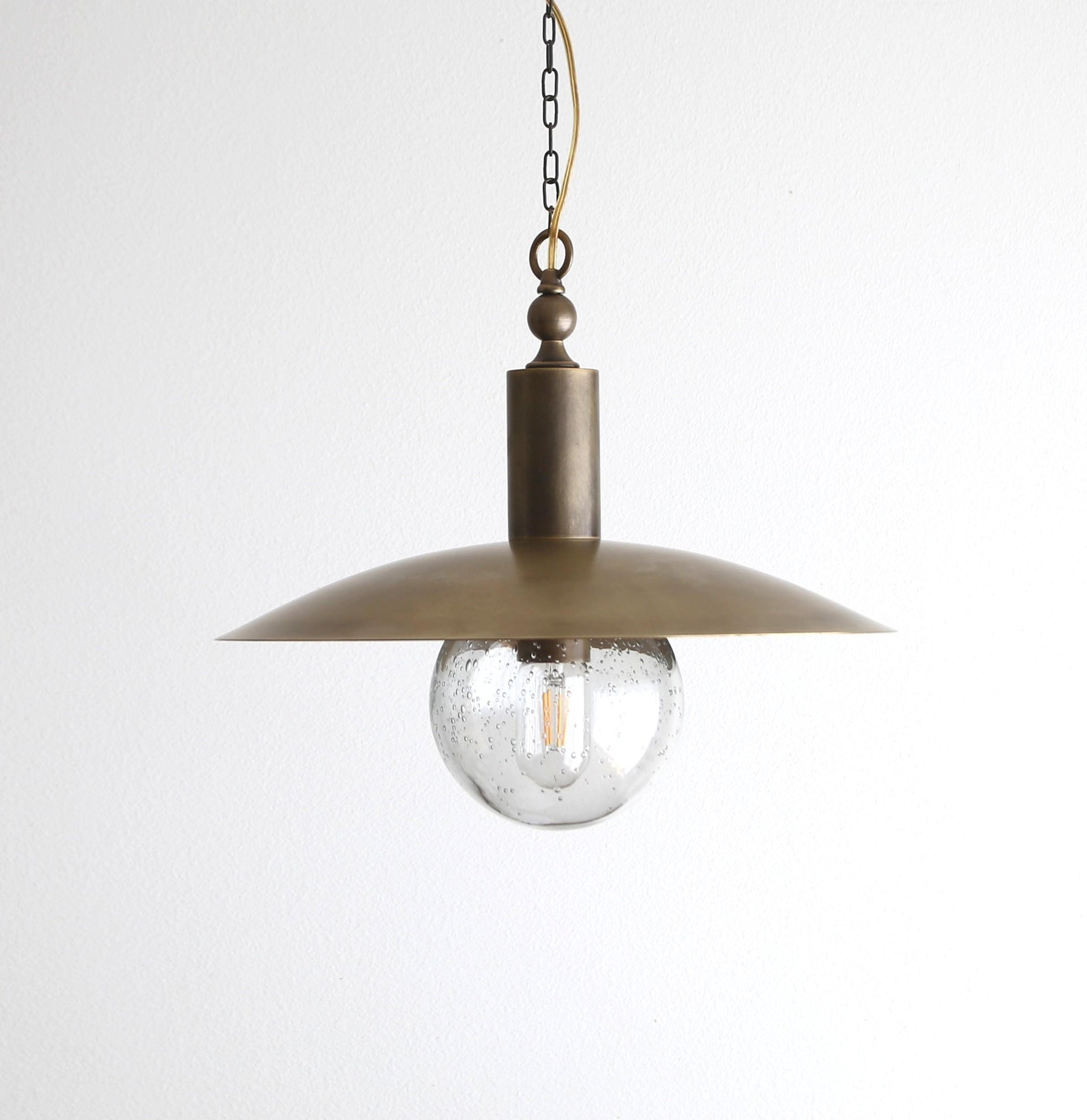 Brass Pendant light - Kitchen Island light with 16" brass shade, UL Listed, No.4018